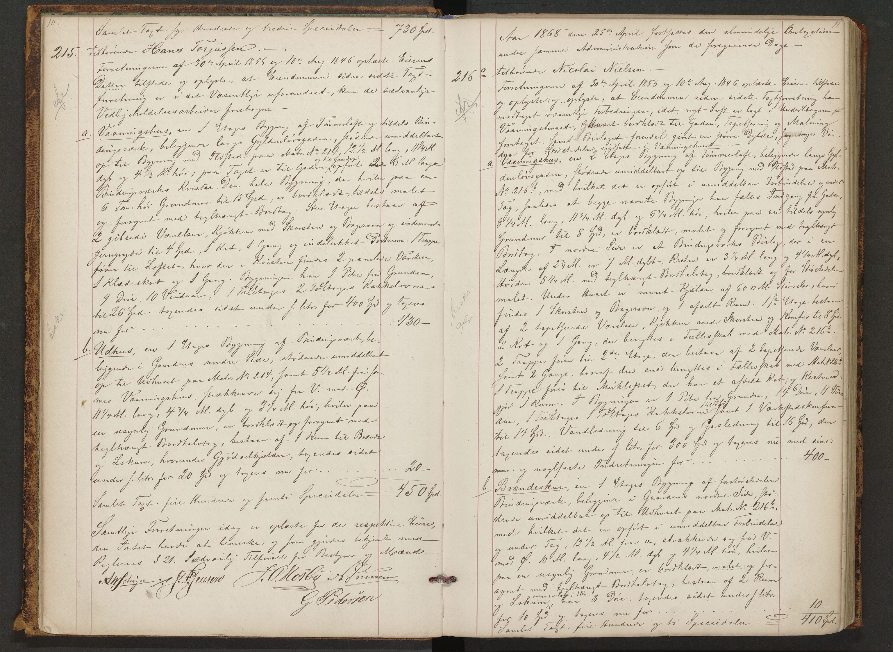 Norges Brannkasse Kristiansand, AV/SAK-2241-0030/F/Fa/L0025: Branntakstprotokoll nr. B8, 1868-1876