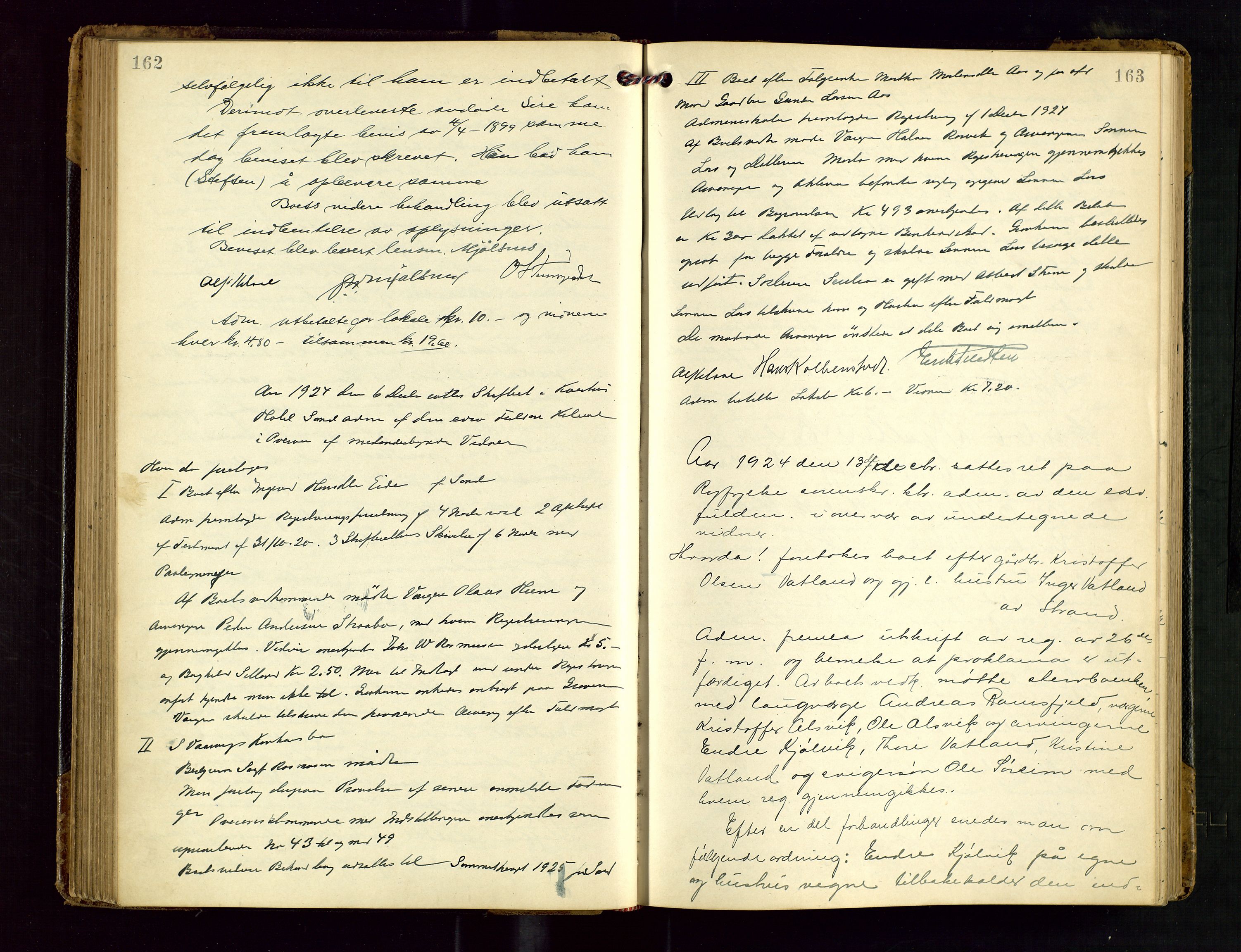 Ryfylke tingrett, AV/SAST-A-100055/001/IV/IVF/L0018: Skifteforhandlingsprotokoll, 1923-1928, s. 162-163