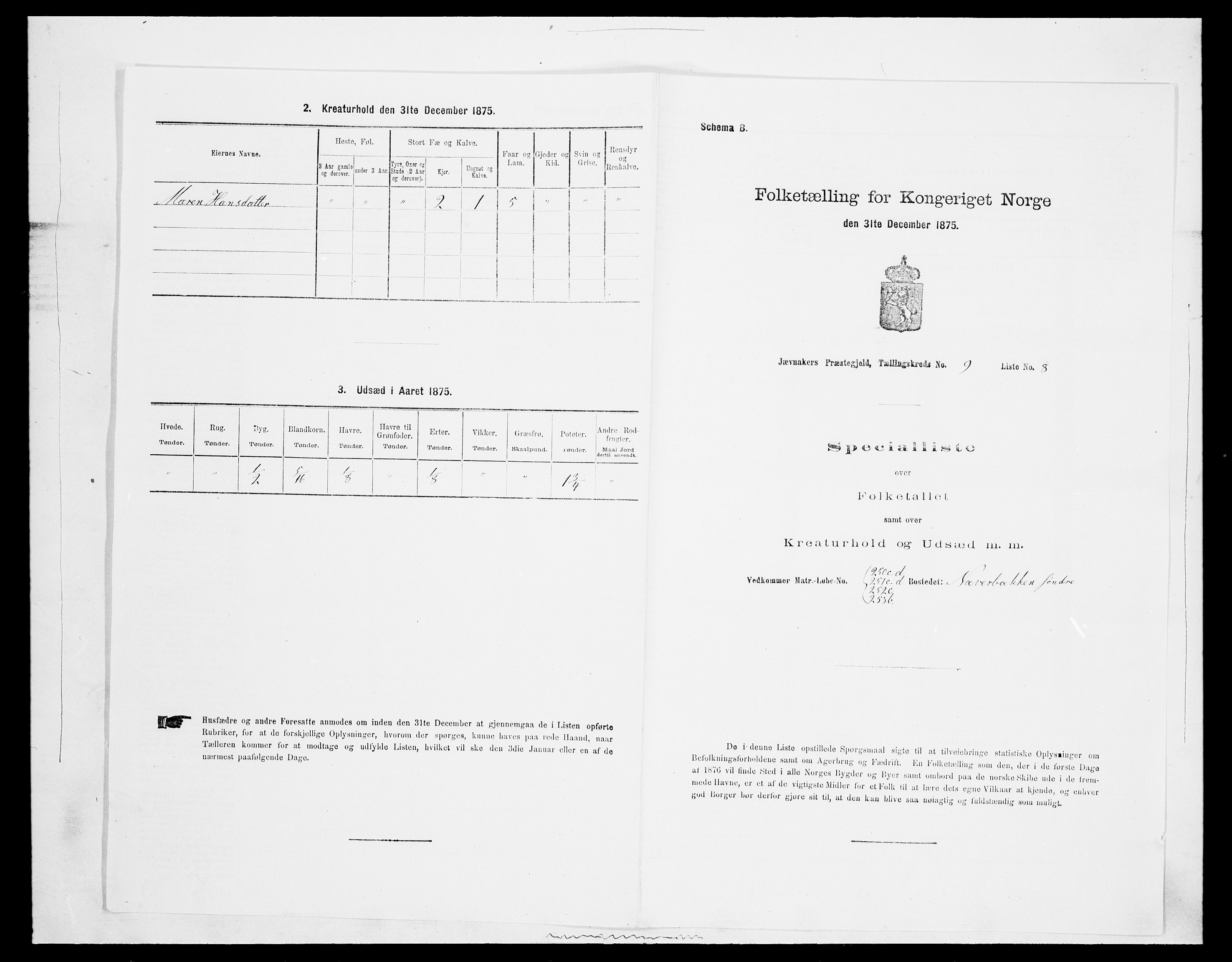 SAH, Folketelling 1875 for 0532P Jevnaker prestegjeld, 1875, s. 1518