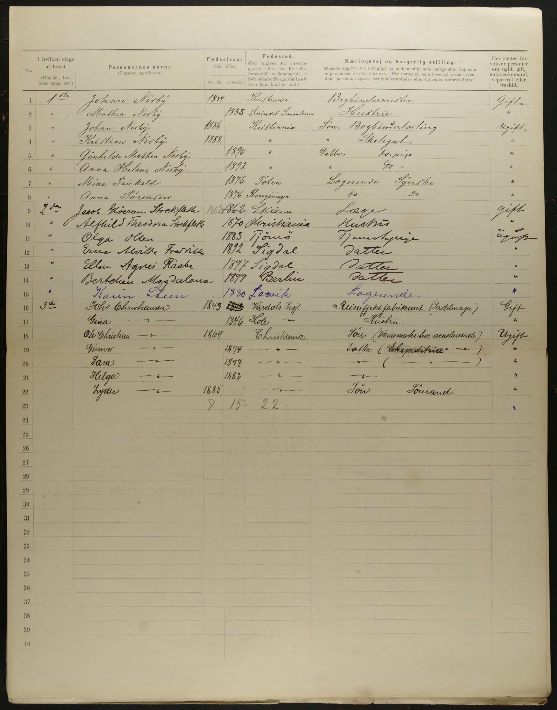 OBA, Kommunal folketelling 31.12.1901 for Kristiania kjøpstad, 1901, s. 8329
