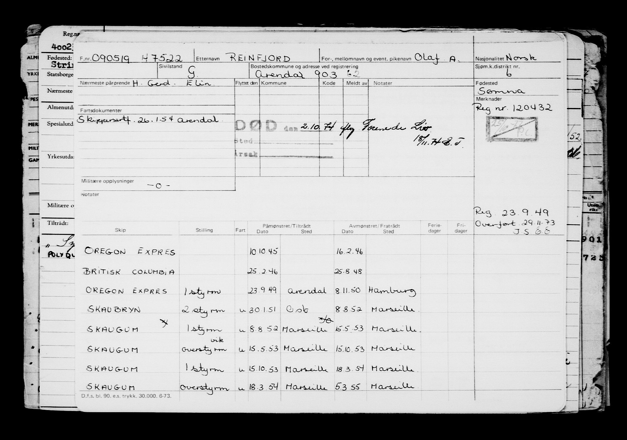 Direktoratet for sjømenn, AV/RA-S-3545/G/Gb/L0168: Hovedkort, 1919, s. 579