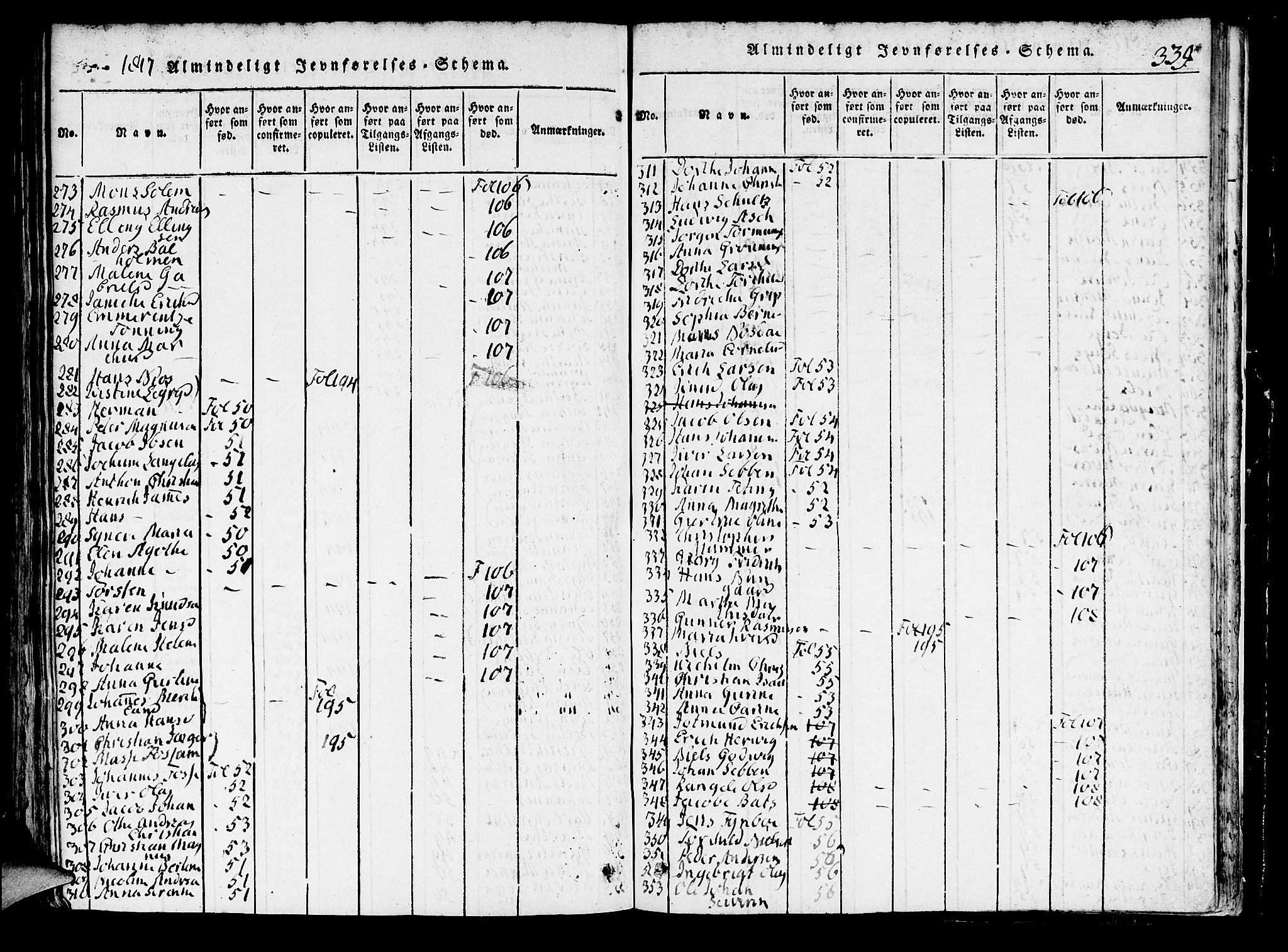 Domkirken sokneprestembete, AV/SAB-A-74801/H/Hab/L0001: Klokkerbok nr. A 1, 1816-1821, s. 339