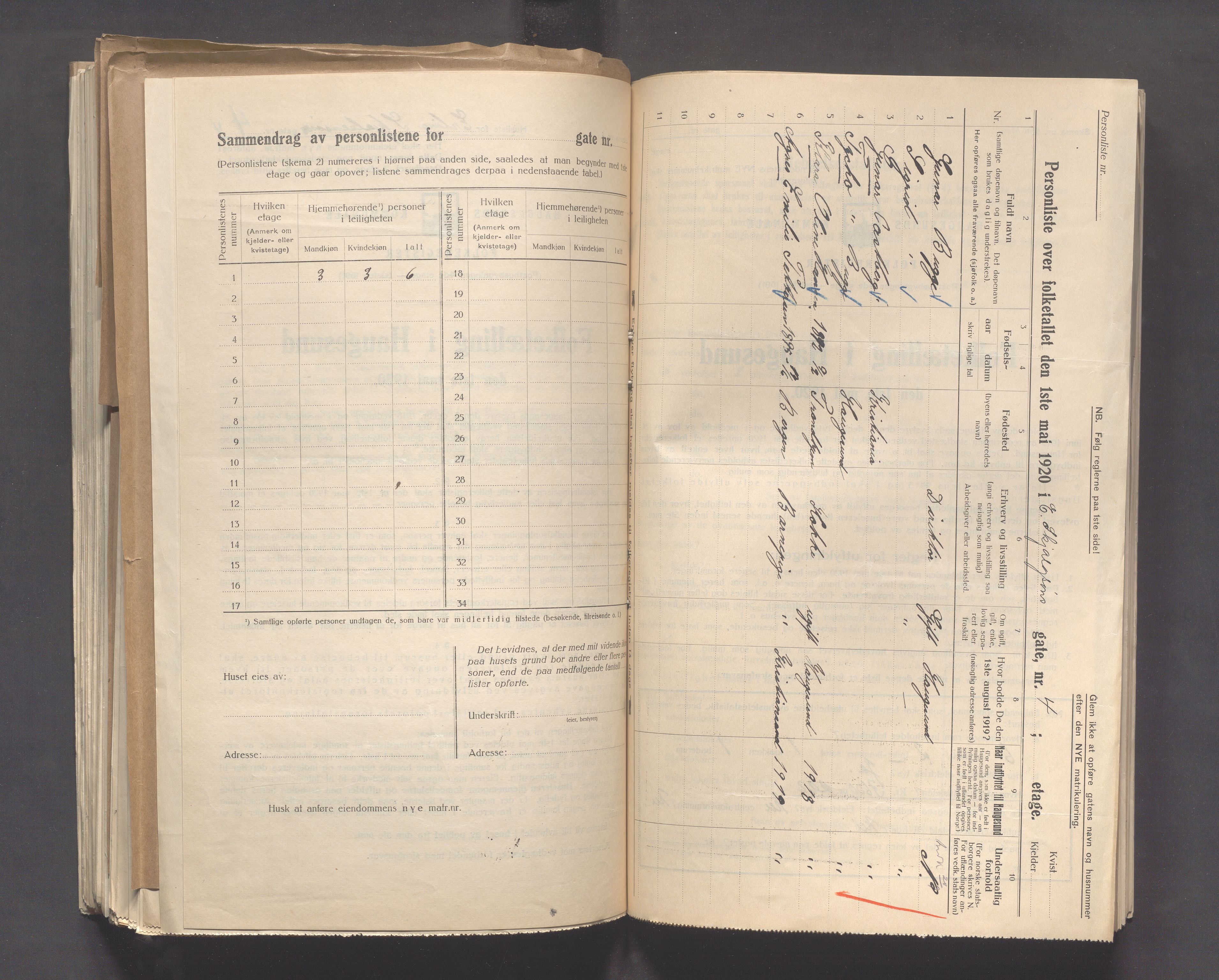 IKAR, Kommunal folketelling 1.5.1920 for Haugesund, 1920, s. 656