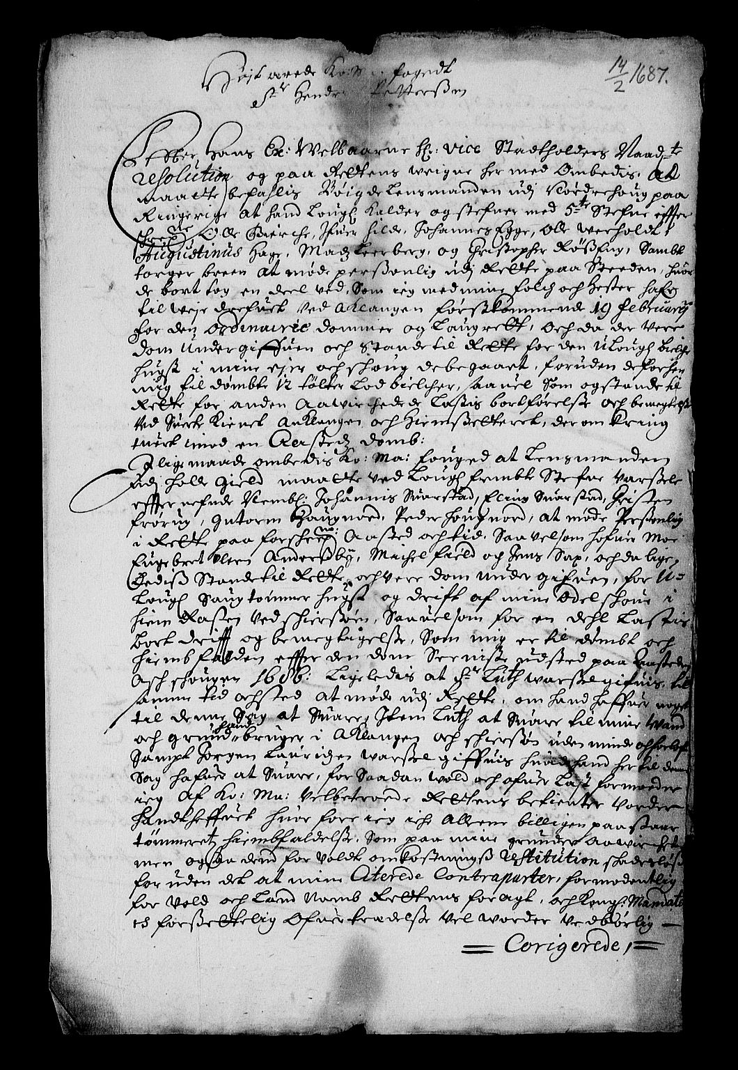 Stattholderembetet 1572-1771, RA/EA-2870/Af/L0001: Avskrifter av vedlegg til originale supplikker, nummerert i samsvar med supplikkbøkene, 1683-1687, s. 46