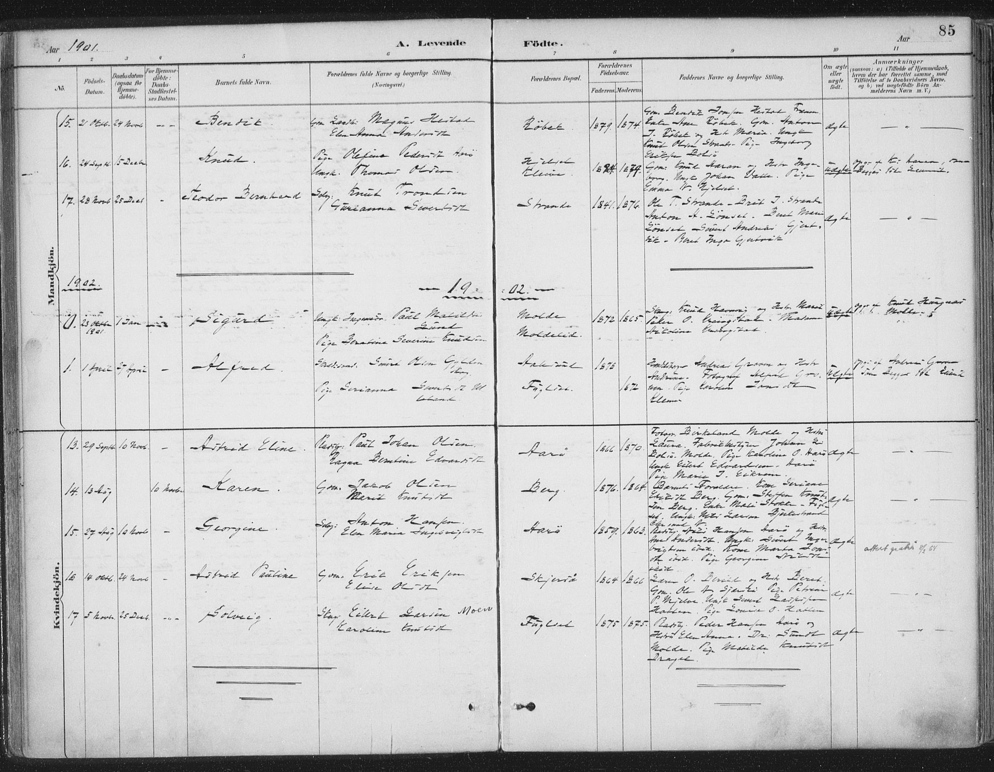 Ministerialprotokoller, klokkerbøker og fødselsregistre - Møre og Romsdal, SAT/A-1454/555/L0658: Ministerialbok nr. 555A09, 1887-1917, s. 85