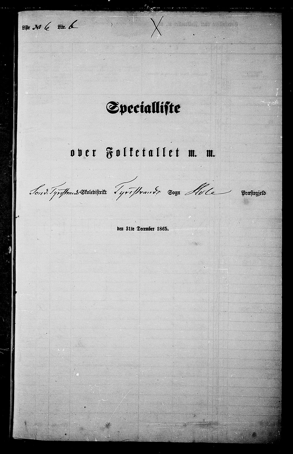 RA, Folketelling 1865 for 0612P Hole prestegjeld, 1865, s. 158