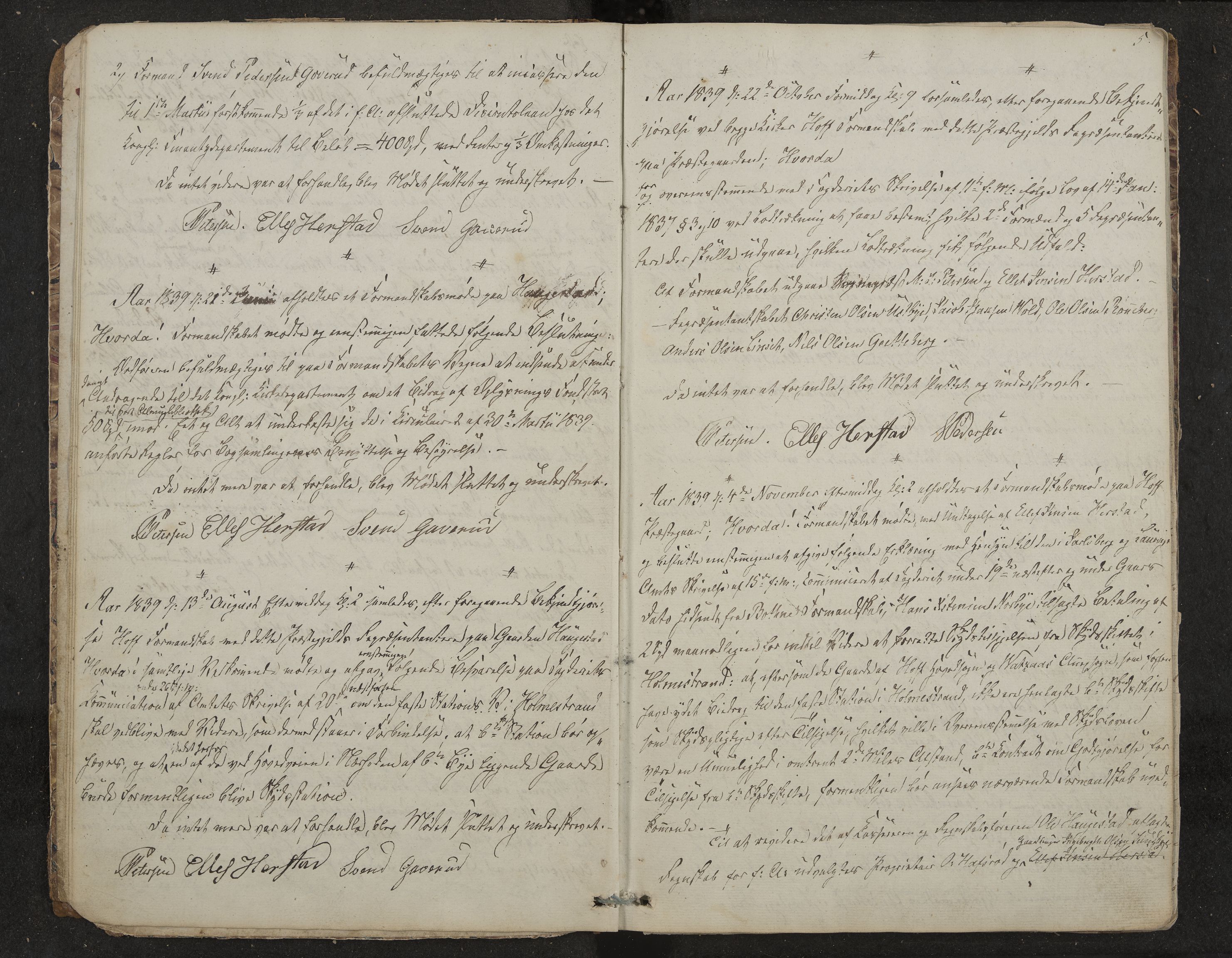 Hof formannskap og sentraladministrasjon, IKAK/0714021-1/A/Aa/L0001: Møtebok, 1837-1859, s. 5