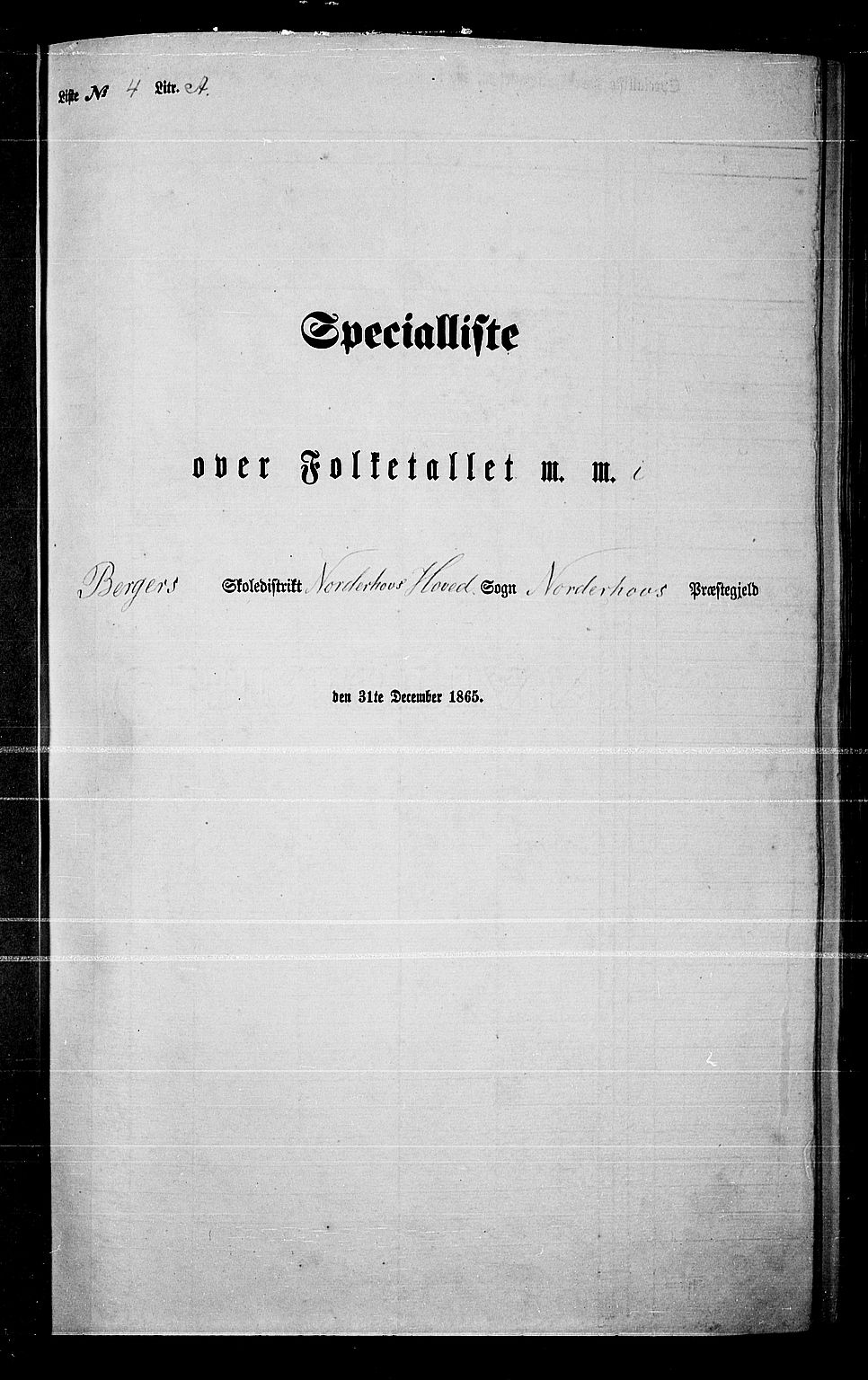RA, Folketelling 1865 for 0613L Norderhov prestegjeld, Norderhov sokn, Haug sokn og Lunder sokn, 1865, s. 72
