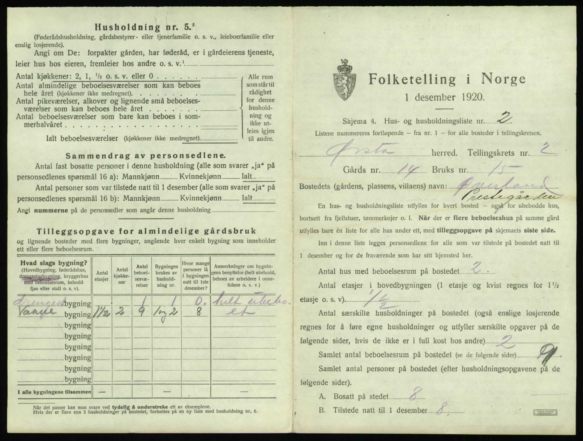 SAT, Folketelling 1920 for 1520 Ørsta herred, 1920, s. 148