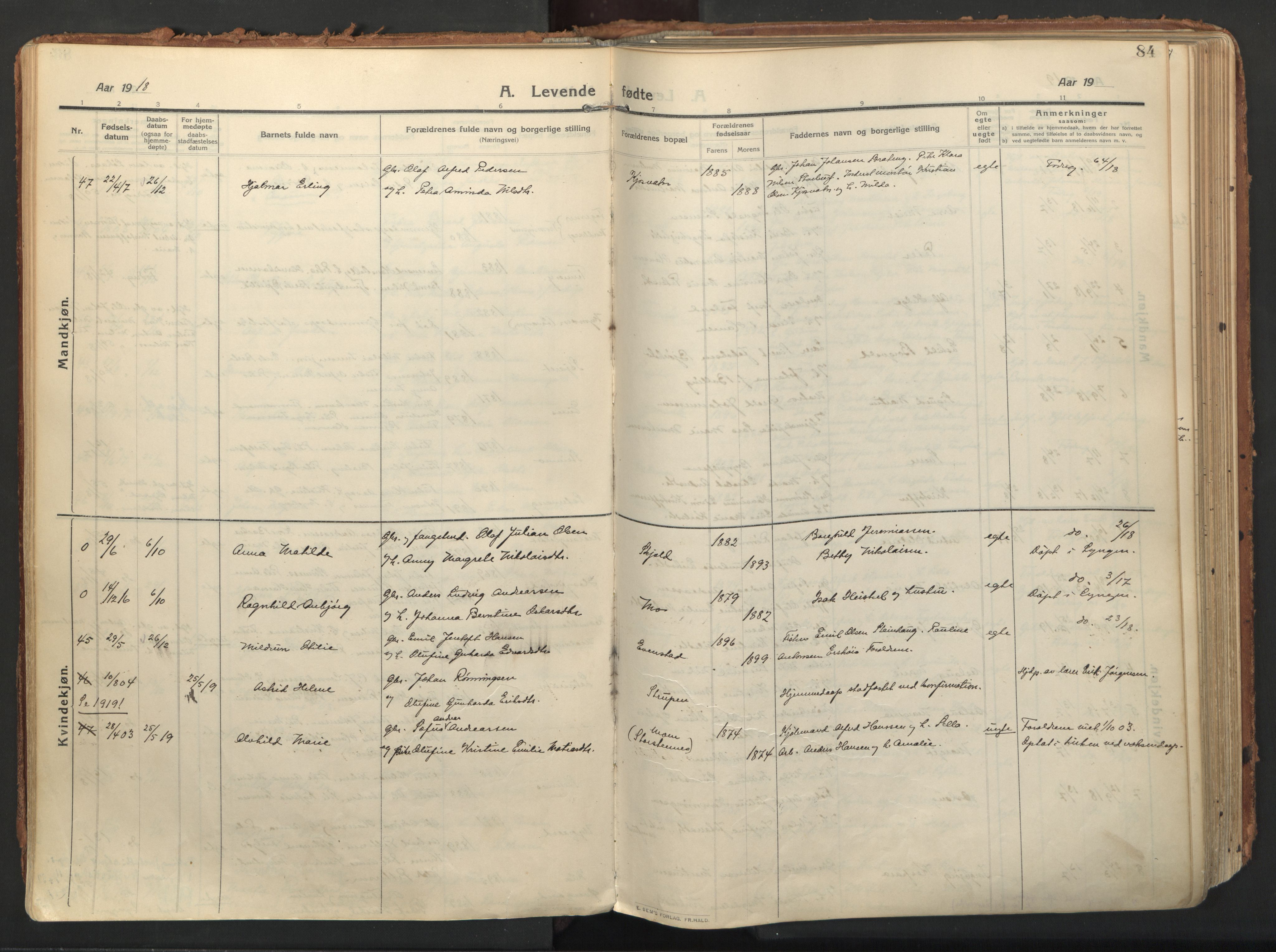 Balsfjord sokneprestembete, AV/SATØ-S-1303/G/Gaa/L0009kirke: Ministerialbok nr. 9, 1909-1921, s. 84