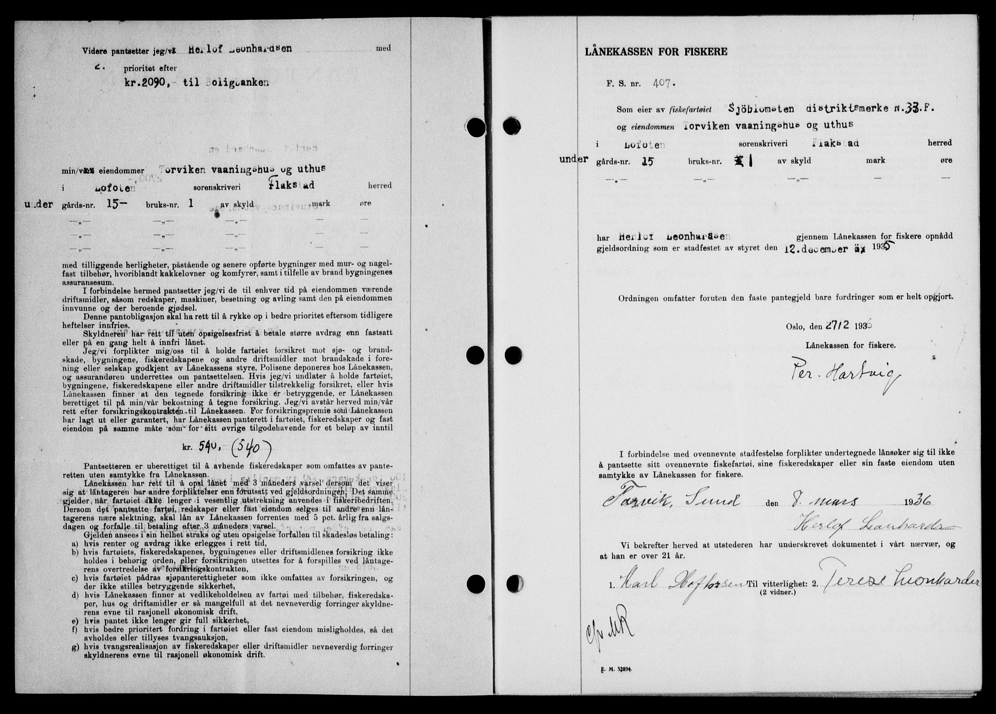 Lofoten sorenskriveri, SAT/A-0017/1/2/2C/L0033b: Pantebok nr. 33b, 1936-1936, Dagboknr: 542/1936