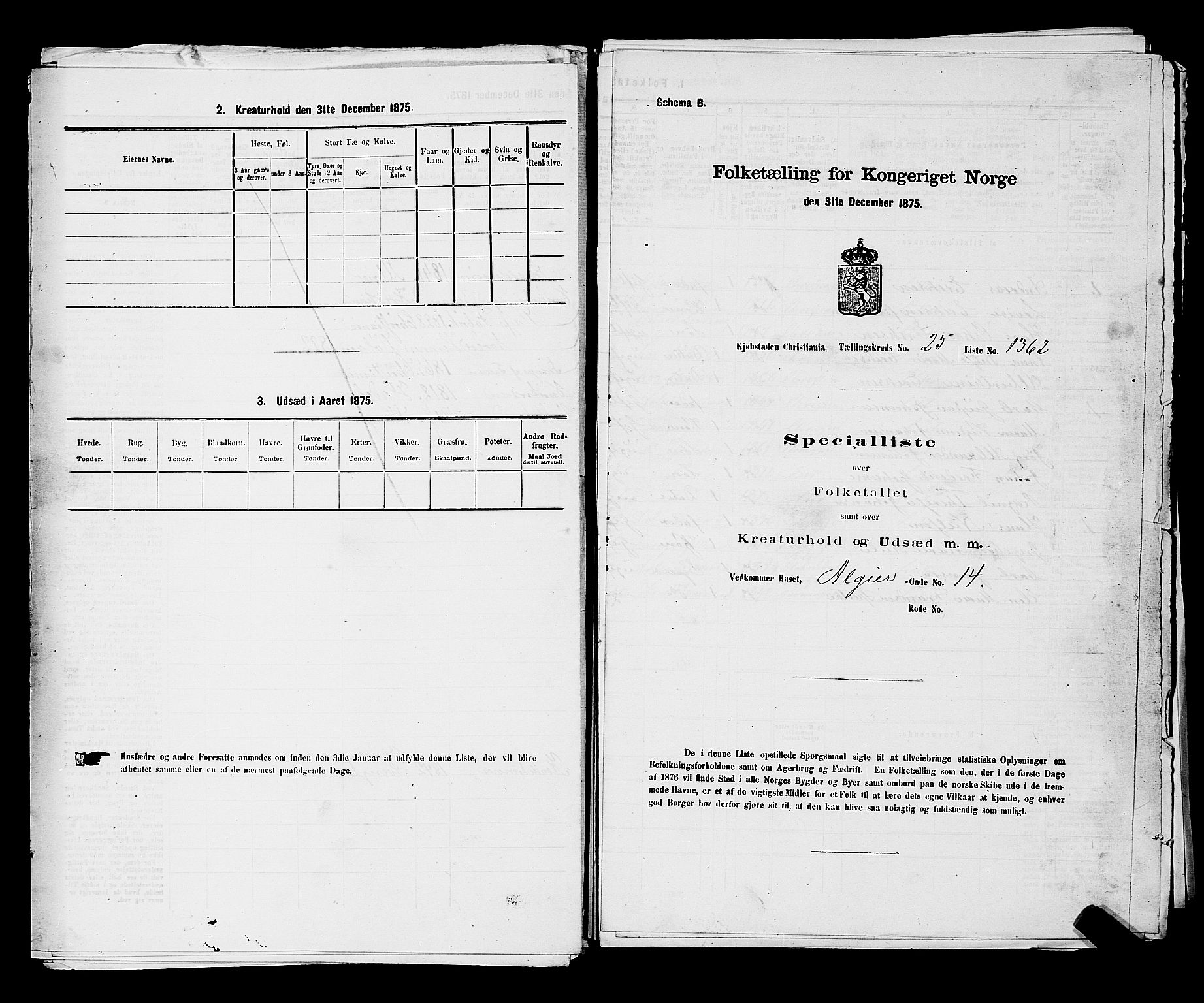 RA, Folketelling 1875 for 0301 Kristiania kjøpstad, 1875, s. 4004