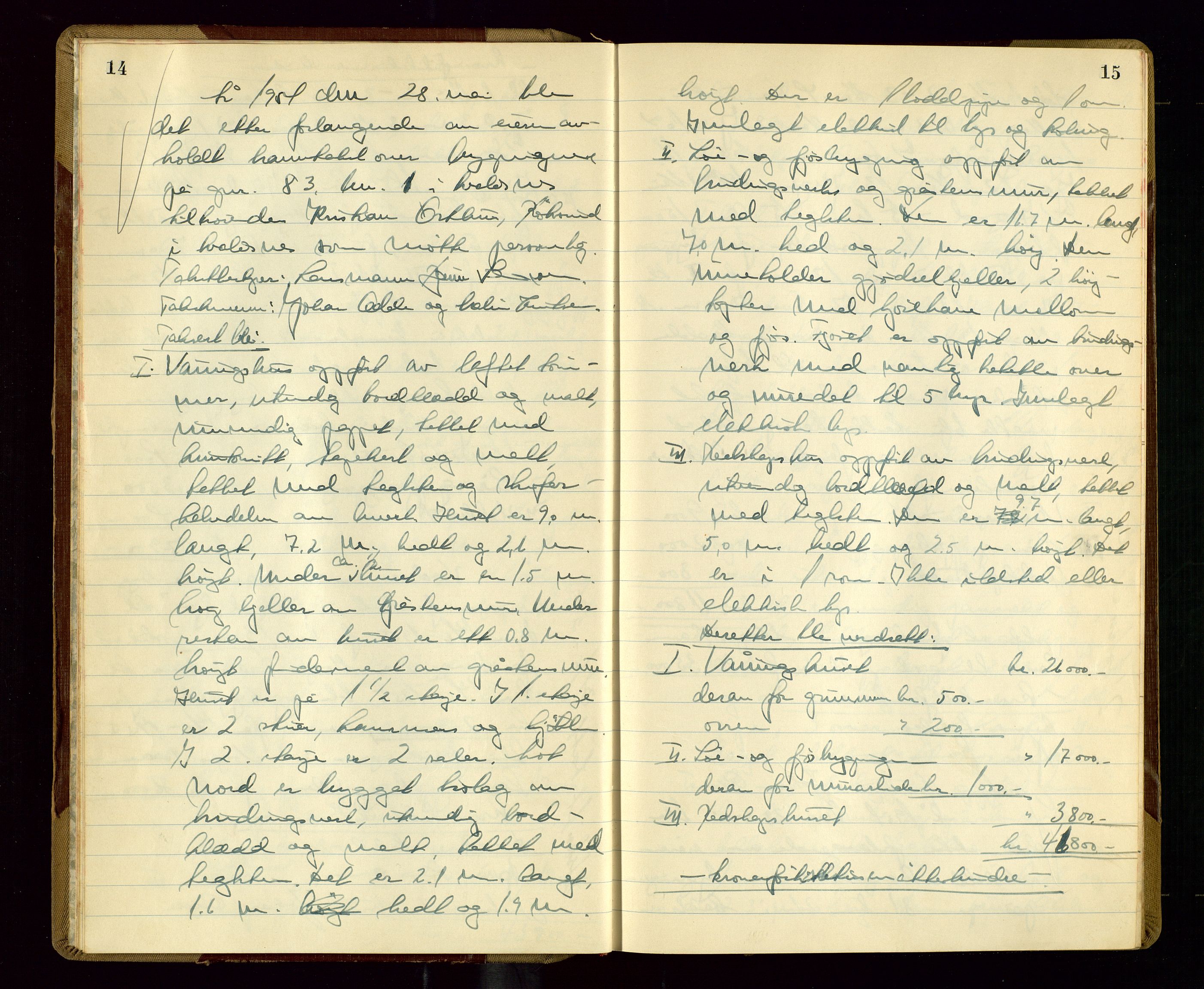 Avaldsnes lensmannskontor, AV/SAST-A-100286/Goa/L0006: "Branntakstprotokoll", 1954, s. 14-15