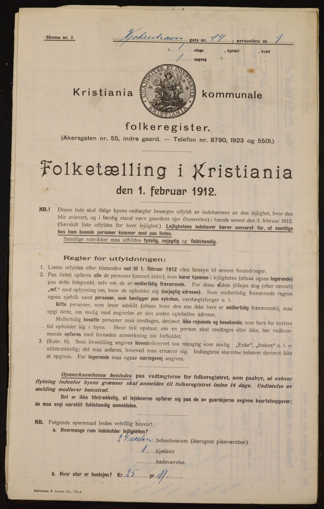 OBA, Kommunal folketelling 1.2.1912 for Kristiania, 1912, s. 55546