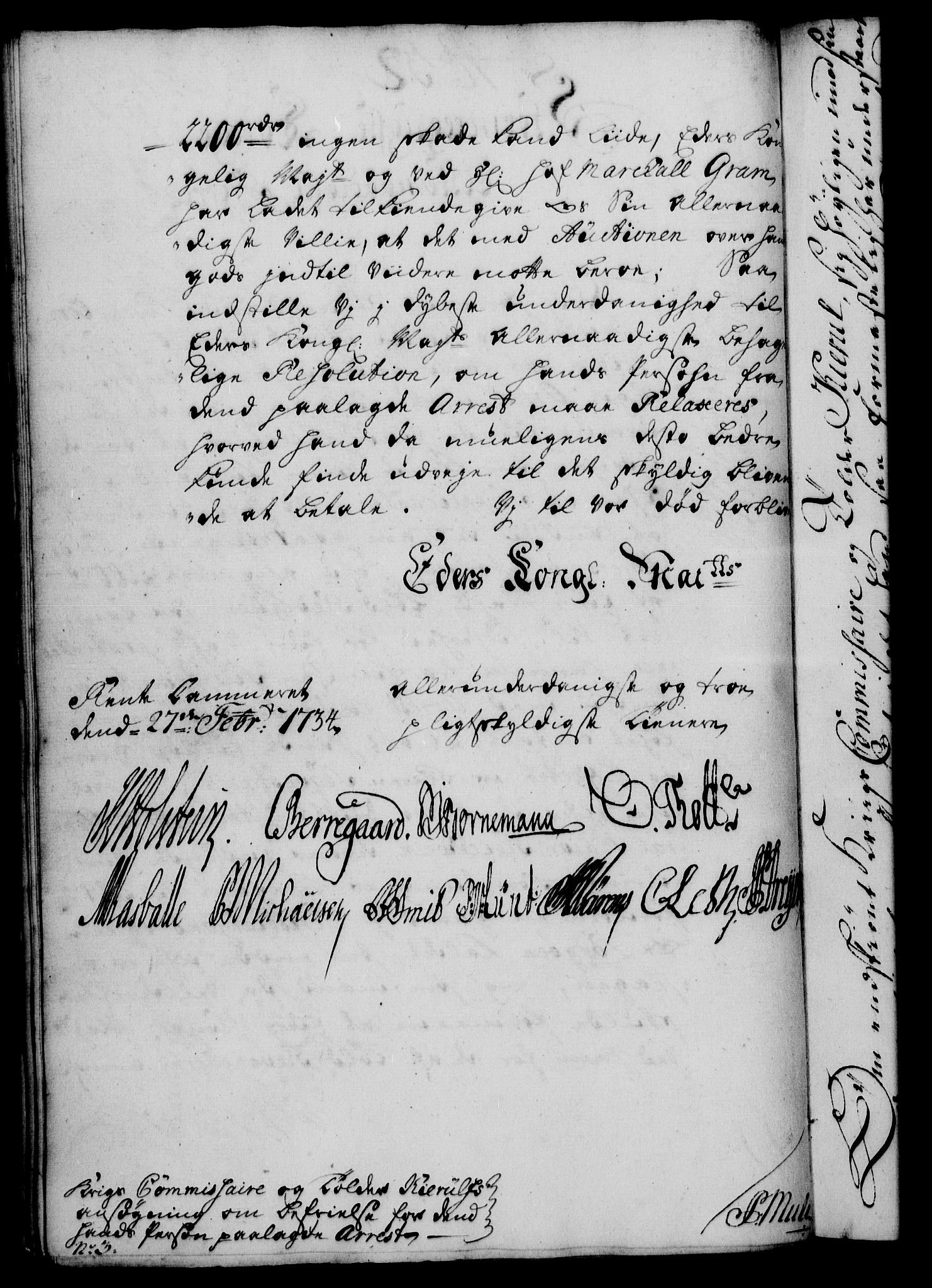Rentekammeret, Kammerkanselliet, AV/RA-EA-3111/G/Gf/Gfa/L0017: Norsk relasjons- og resolusjonsprotokoll (merket RK 52.17), 1734, s. 178