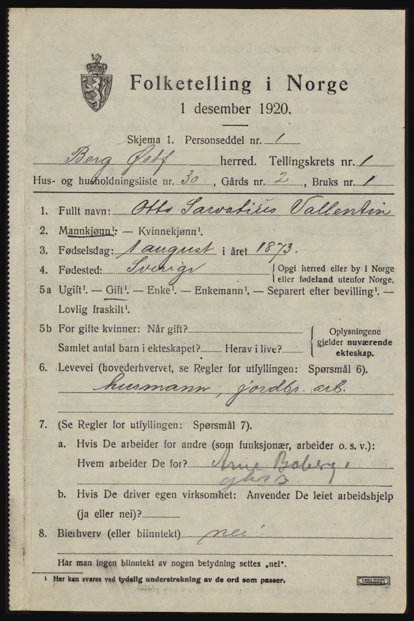 SAO, Folketelling 1920 for 0116 Berg herred, 1920, s. 2349