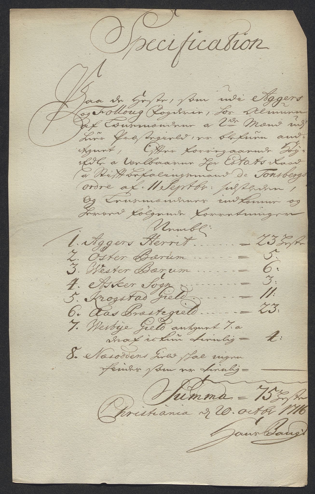 Kristiania stiftamt, AV/SAO-A-10386/E/Ed/Ede/L0005: Fogder, 1716, s. 7