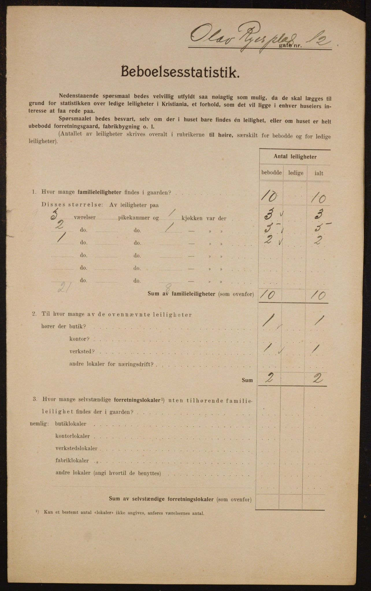 OBA, Kommunal folketelling 1.2.1910 for Kristiania, 1910, s. 72620
