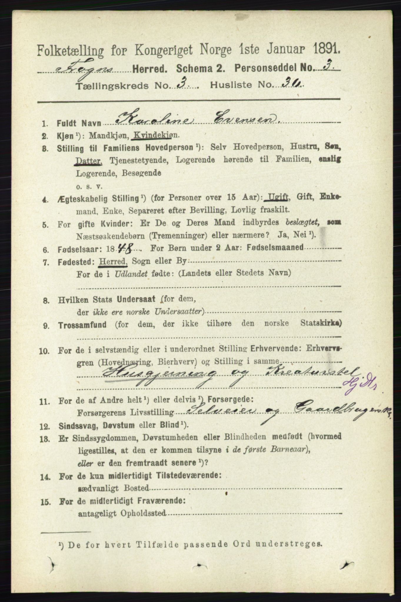 RA, Folketelling 1891 for 0215 Frogn herred, 1891, s. 2087