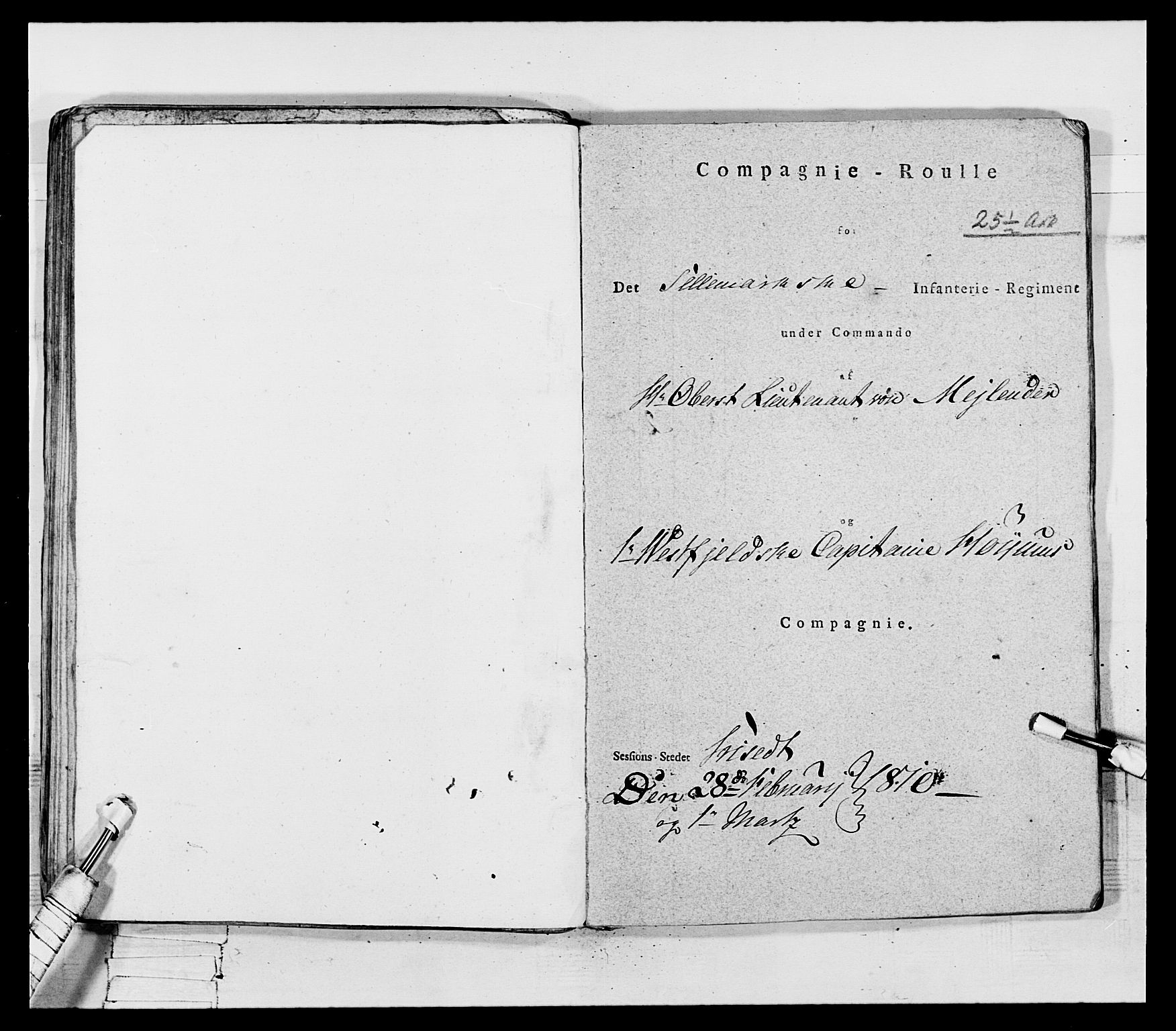 Generalitets- og kommissariatskollegiet, Det kongelige norske kommissariatskollegium, AV/RA-EA-5420/E/Eh/L0116: Telemarkske nasjonale infanteriregiment, 1810, s. 405
