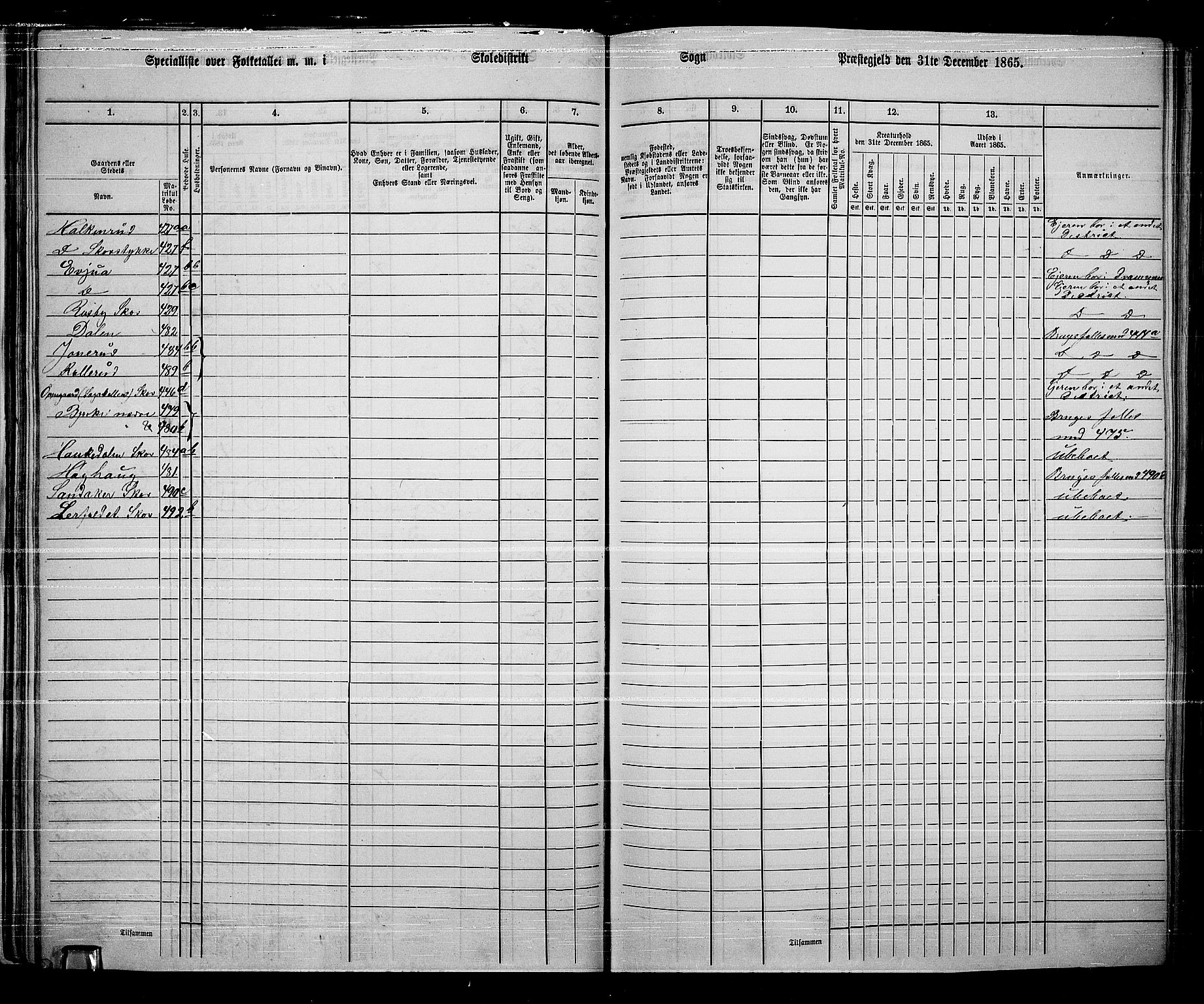 RA, Folketelling 1865 for 0613L Norderhov prestegjeld, Norderhov sokn, Haug sokn og Lunder sokn, 1865, s. 47