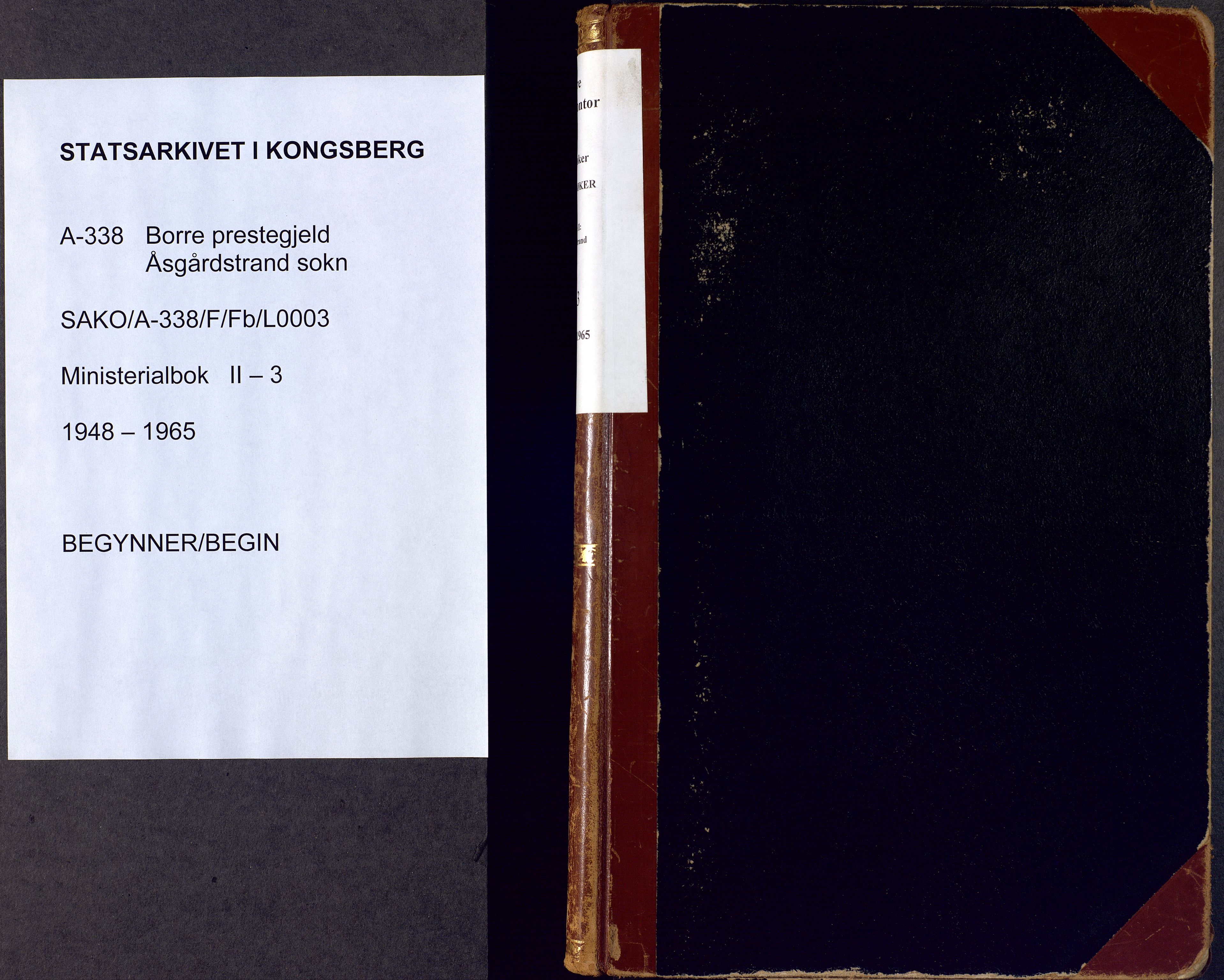 Borre kirkebøker, SAKO/A-338/F/Fb/L0004: Ministerialbok nr. II 4, 1948-1965