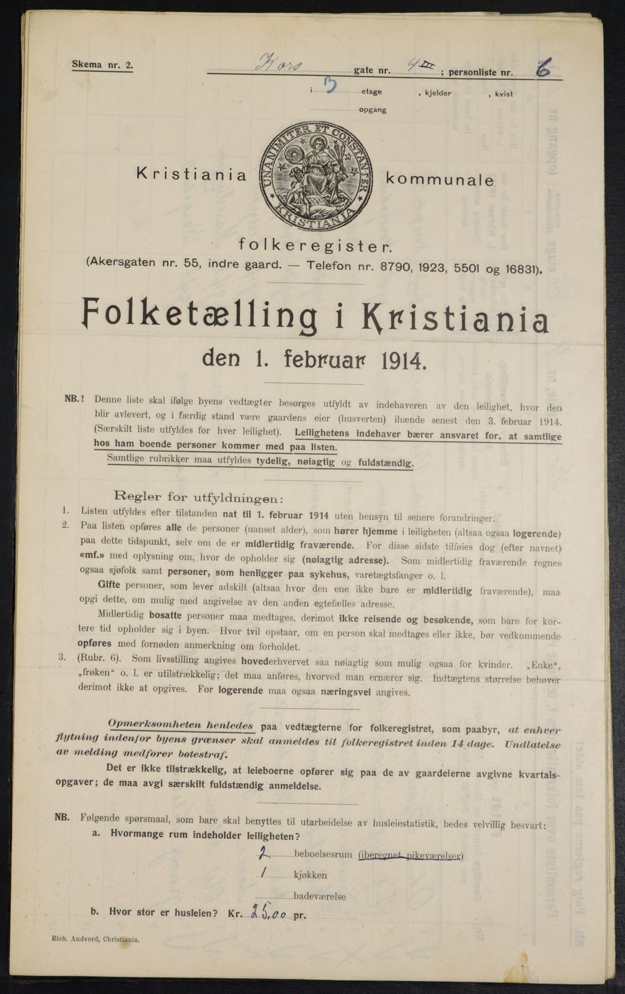 OBA, Kommunal folketelling 1.2.1914 for Kristiania, 1914, s. 53355