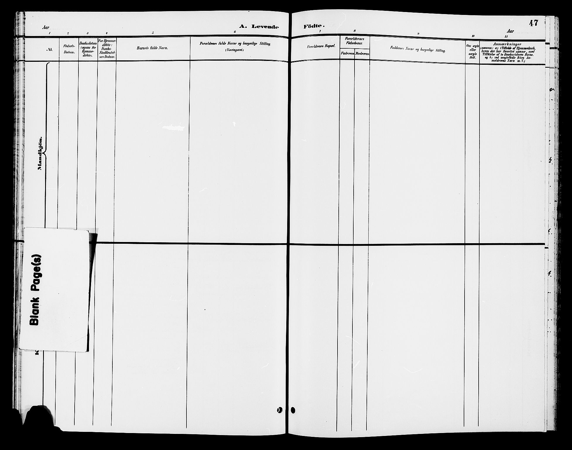 Elverum prestekontor, SAH/PREST-044/H/Ha/Hab/L0006: Klokkerbok nr. 6, 1896-1907, s. 47
