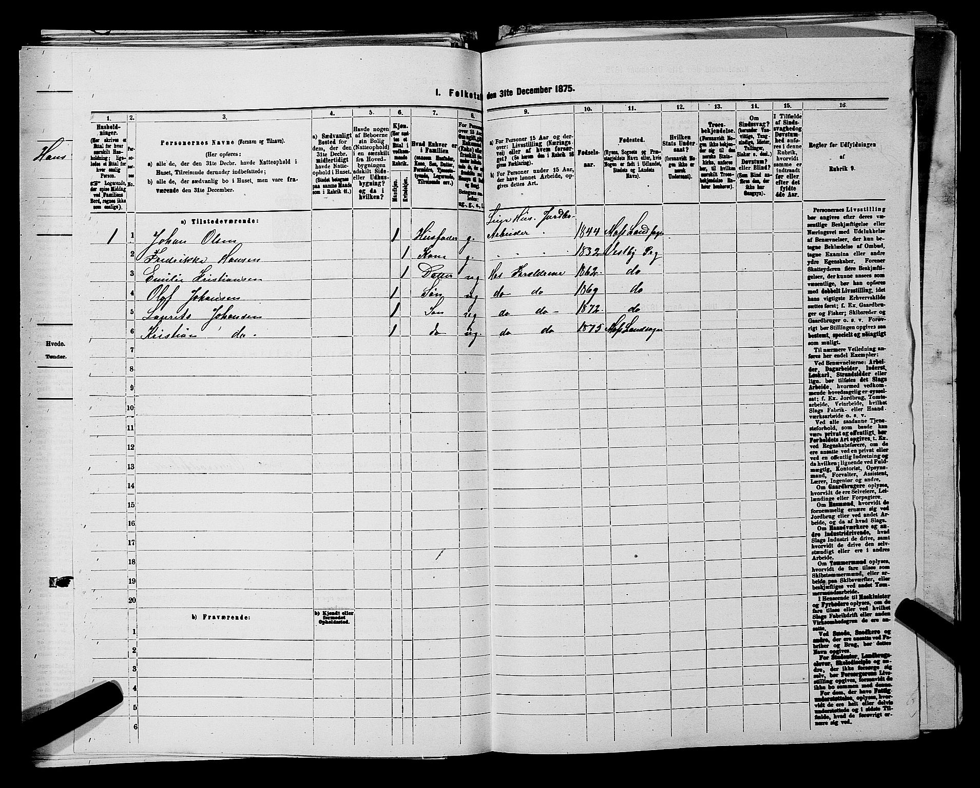 RA, Folketelling 1875 for 0194L Moss prestegjeld, Moss landsokn, 1875, s. 210