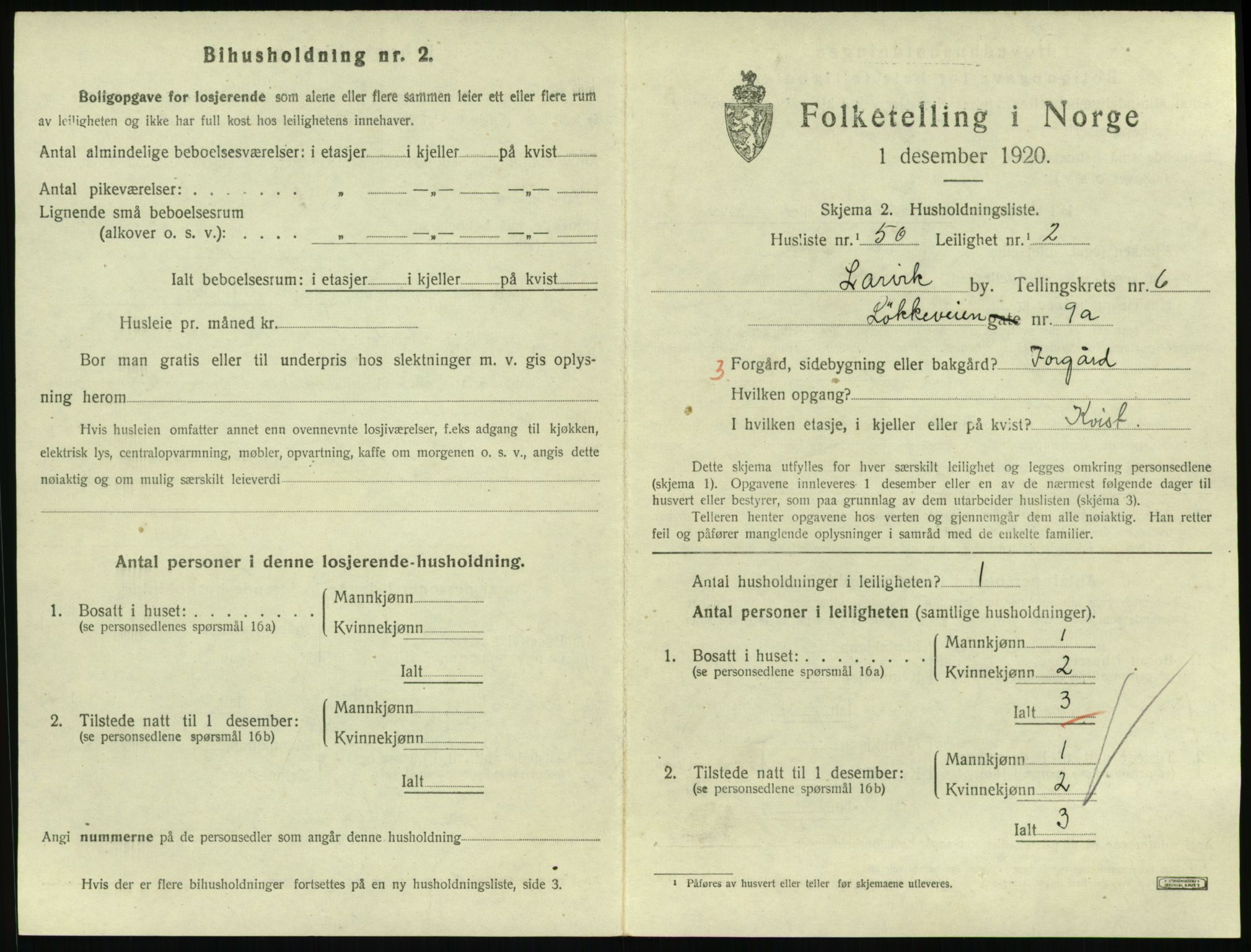 SAKO, Folketelling 1920 for 0707 Larvik kjøpstad, 1920, s. 5572