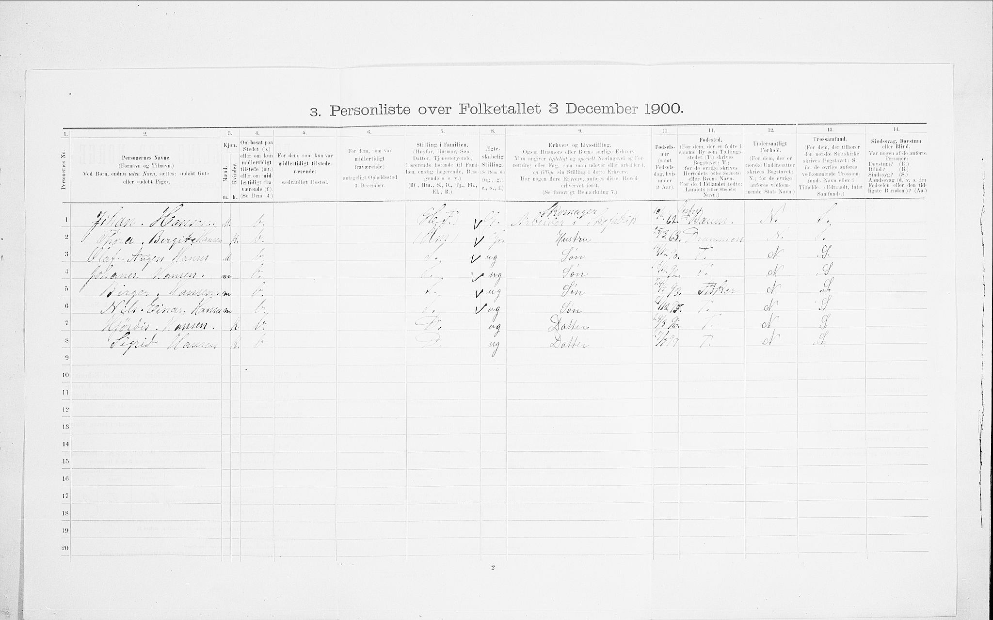SAO, Folketelling 1900 for 0301 Kristiania kjøpstad, 1900, s. 100345