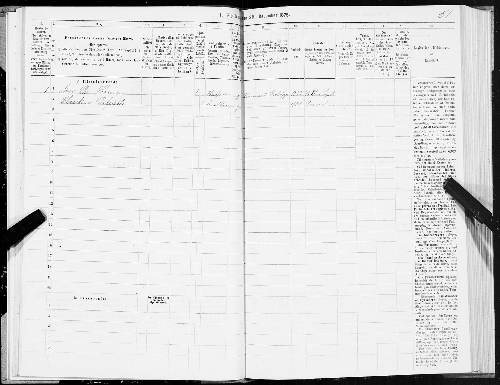 SAT, Folketelling 1875 for 1811P Bindal prestegjeld, 1875, s. 2051