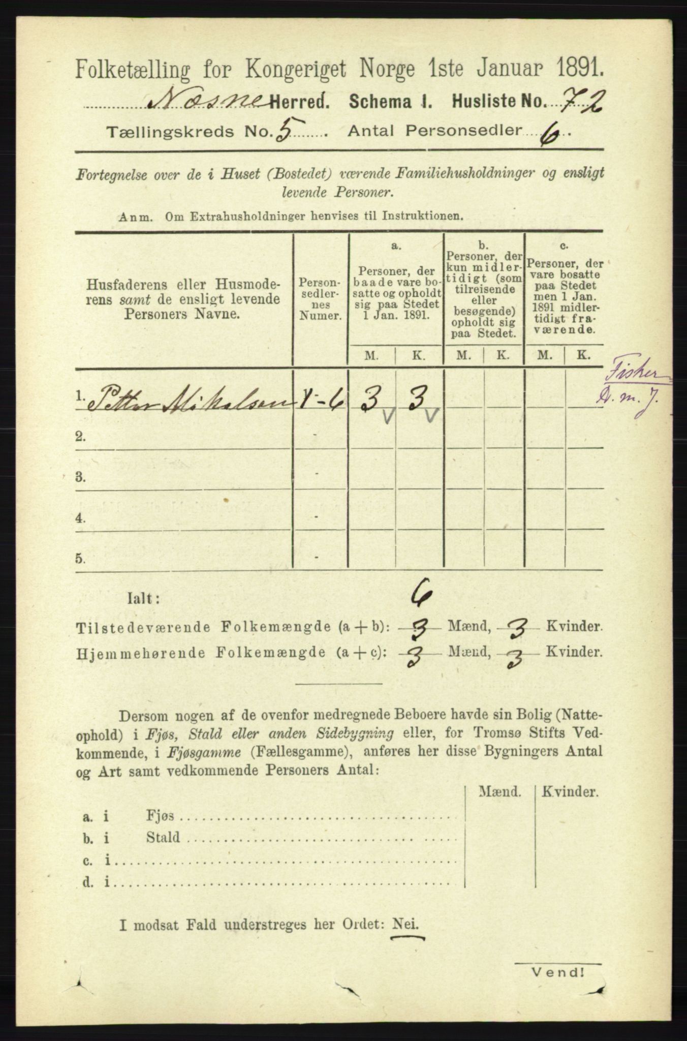 RA, Folketelling 1891 for 1828 Nesna herred, 1891, s. 2768