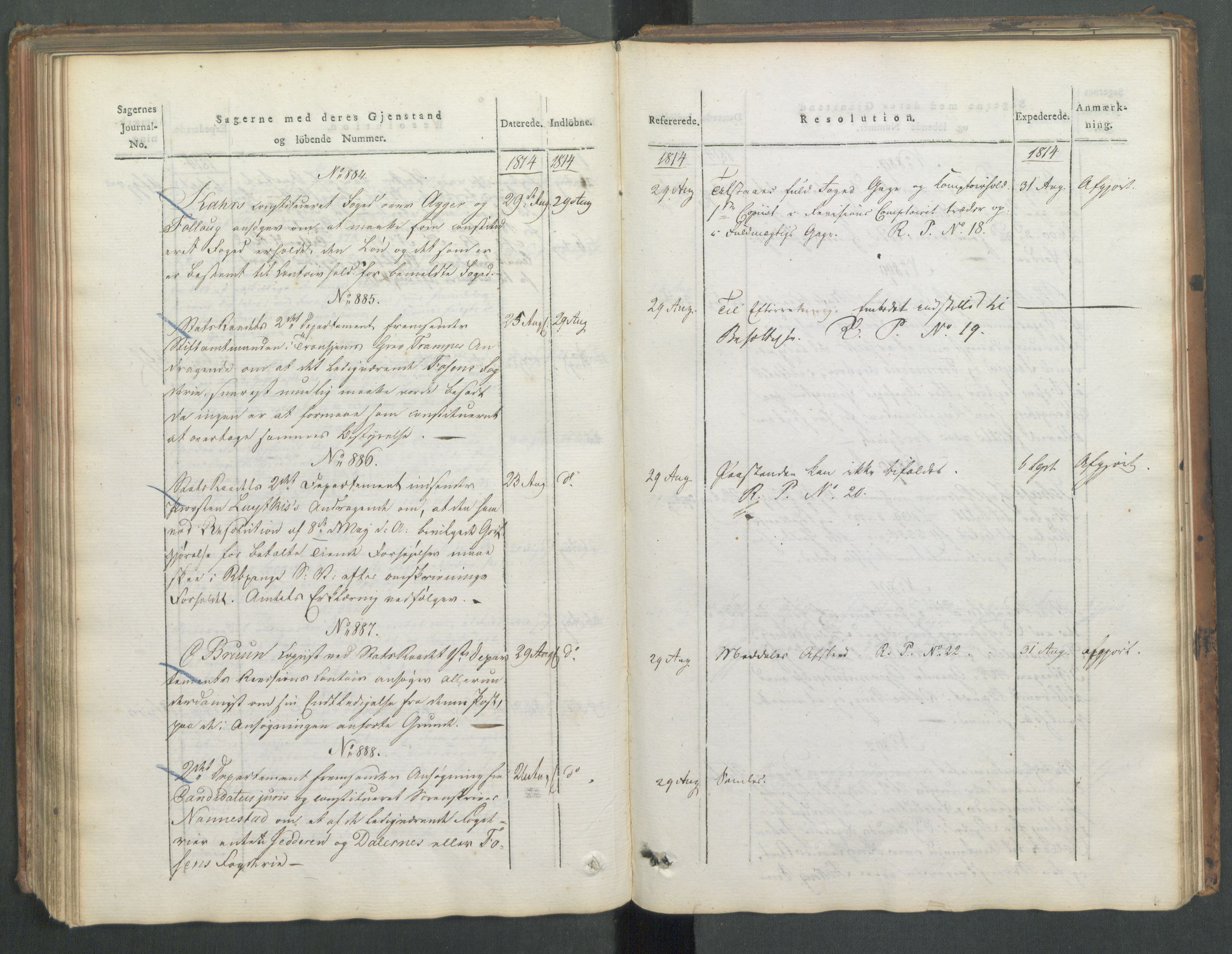 Departementene i 1814, AV/RA-S-3899/Fa/L0008: 1. byrå - Journal B, 1814, s. 174