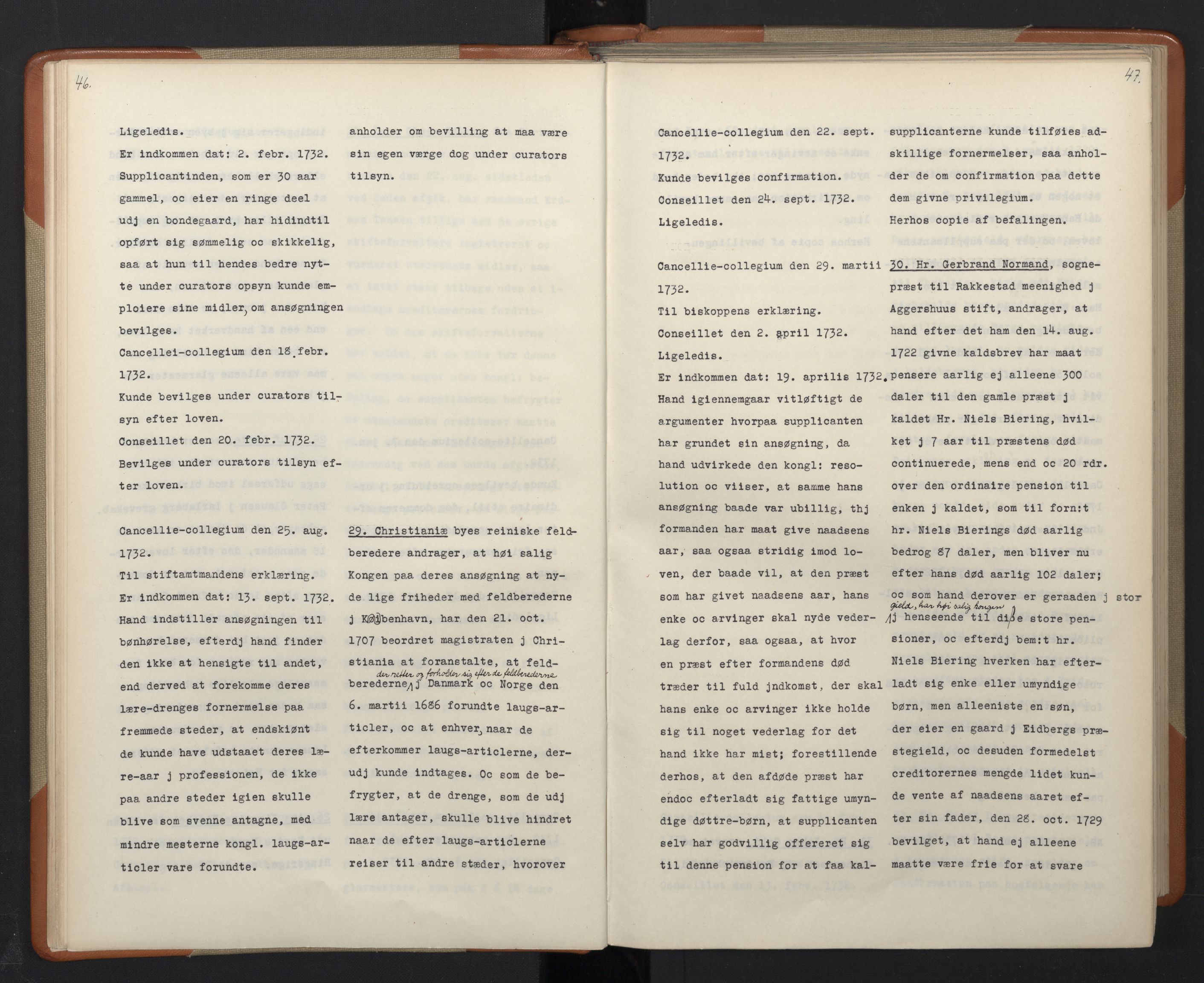 Avskriftsamlingen, RA/EA-4022/F/Fa/L0095: Supplikker, 1732, s. 27