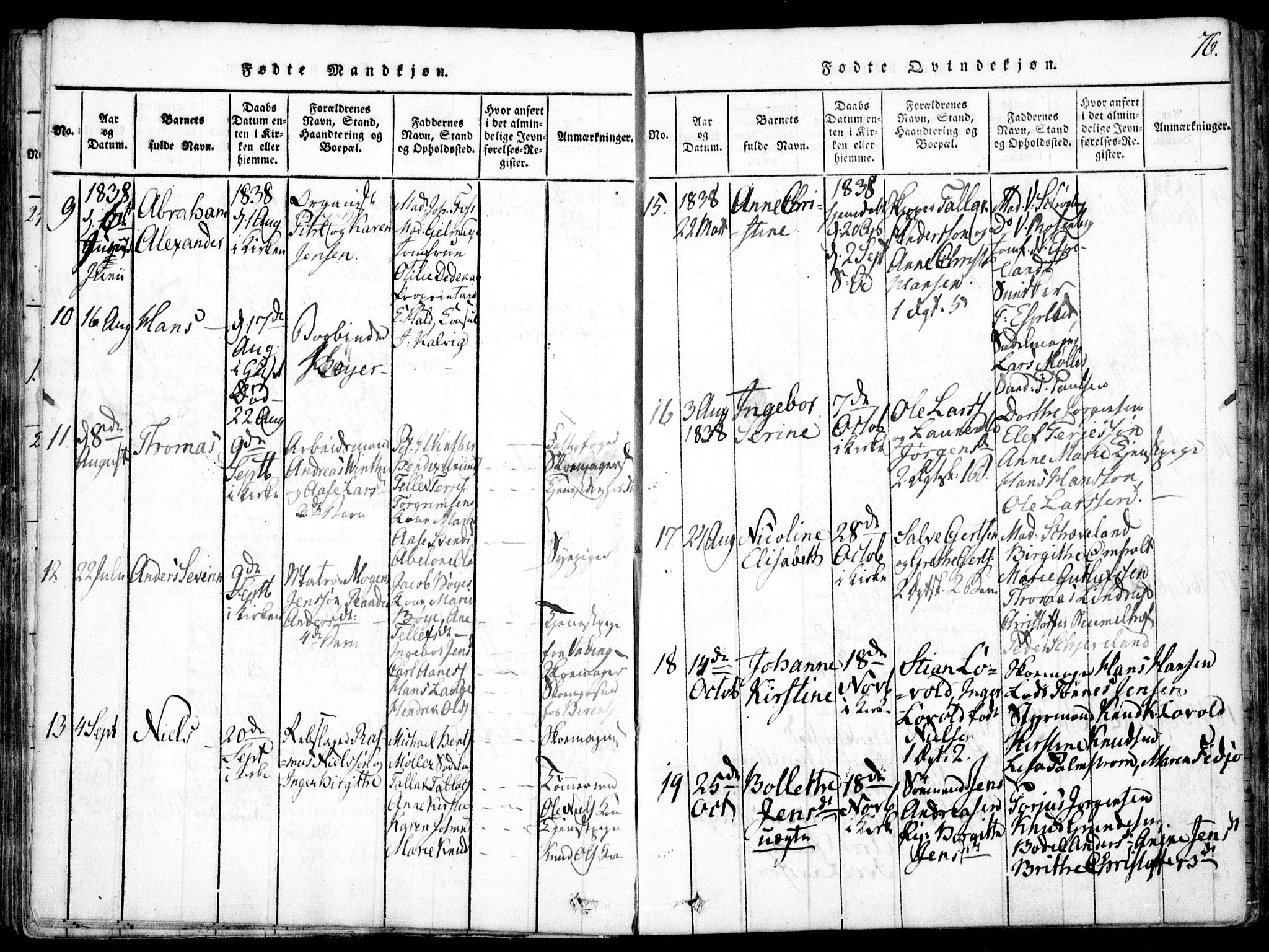 Arendal sokneprestkontor, Trefoldighet, AV/SAK-1111-0040/F/Fa/L0004: Ministerialbok nr. A 4, 1816-1839, s. 76