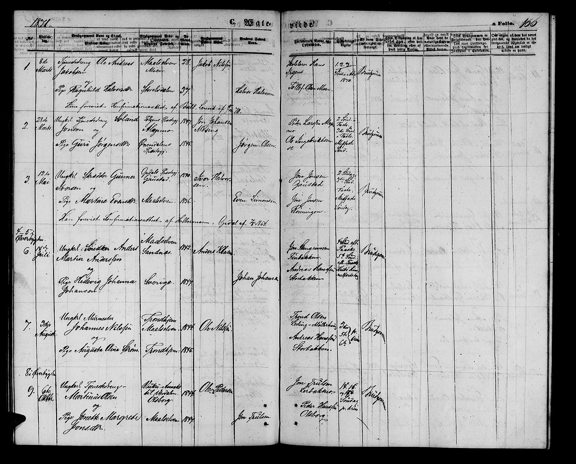 Målselv sokneprestembete, AV/SATØ-S-1311/G/Ga/Gab/L0002klokker: Klokkerbok nr. 2, 1865-1873, s. 166