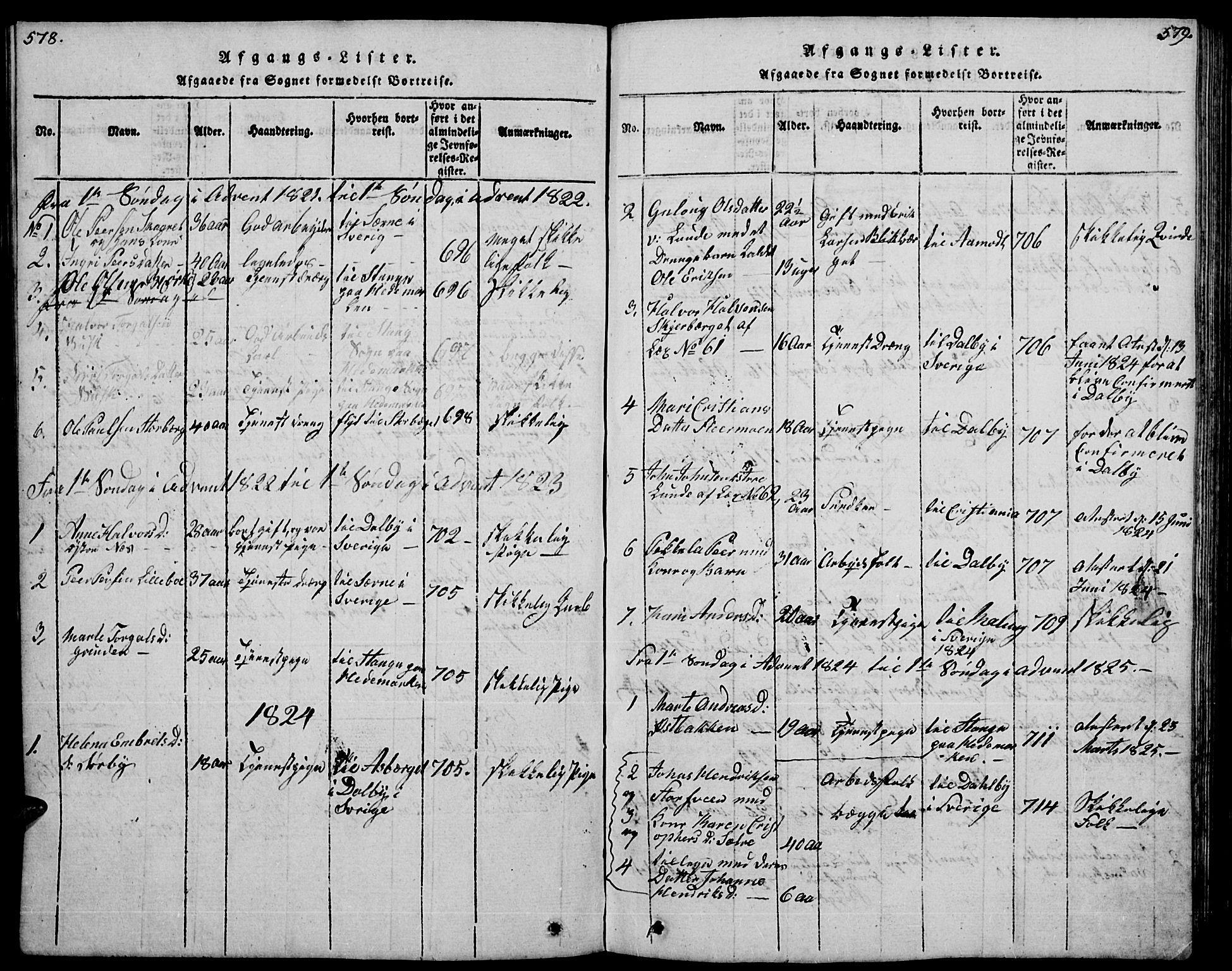 Trysil prestekontor, AV/SAH-PREST-046/H/Ha/Hab/L0004: Klokkerbok nr. 4, 1814-1841, s. 578-579