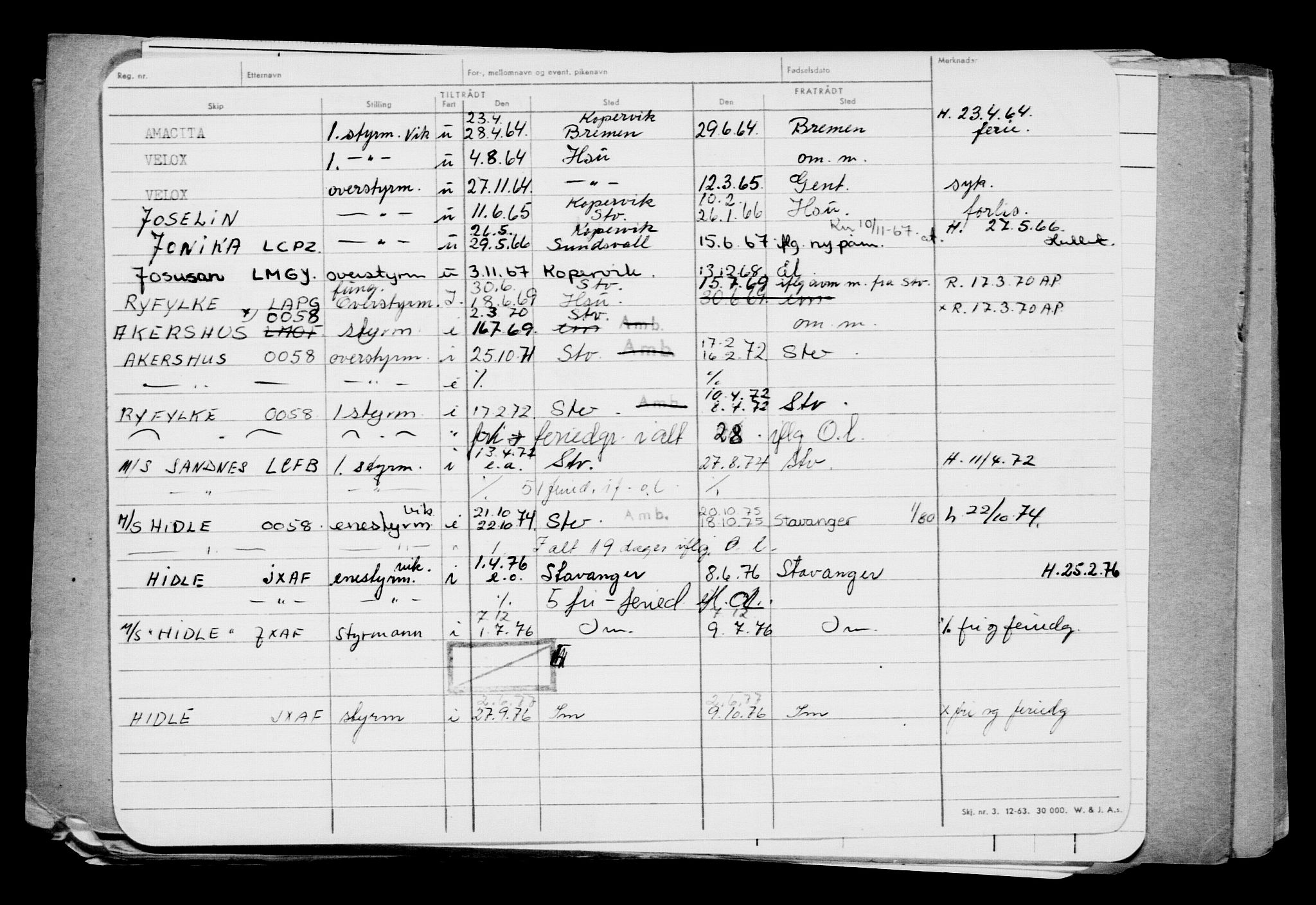 Direktoratet for sjømenn, AV/RA-S-3545/G/Gb/L0115: Hovedkort, 1913, s. 14