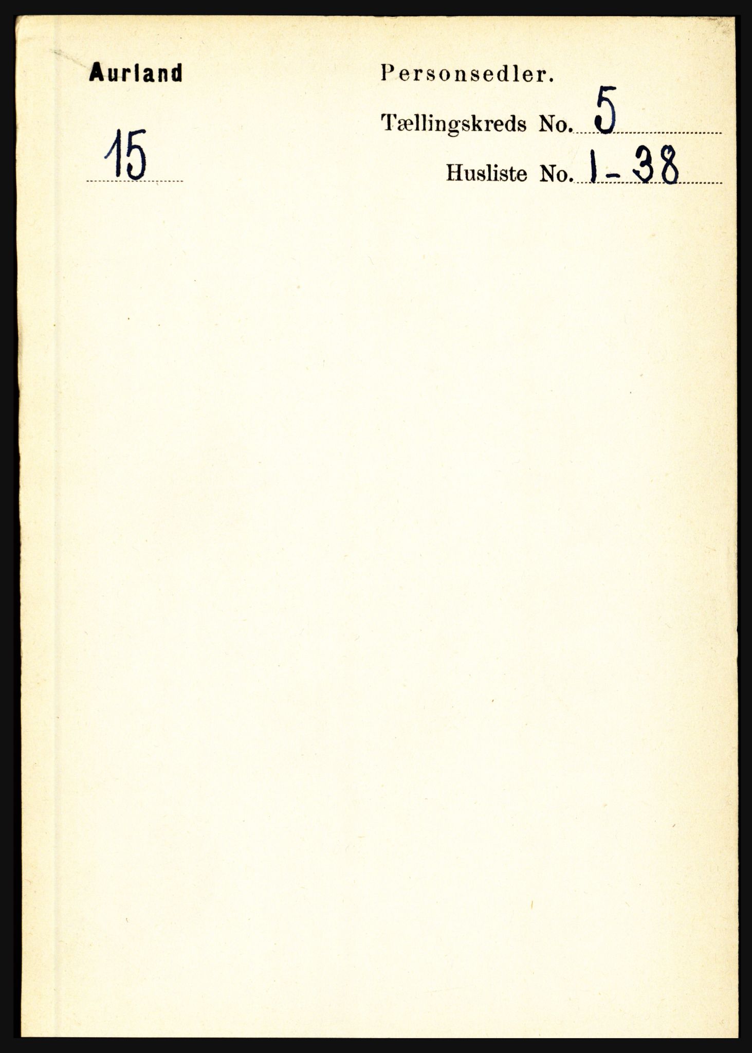 RA, Folketelling 1891 for 1421 Aurland herred, 1891, s. 1785