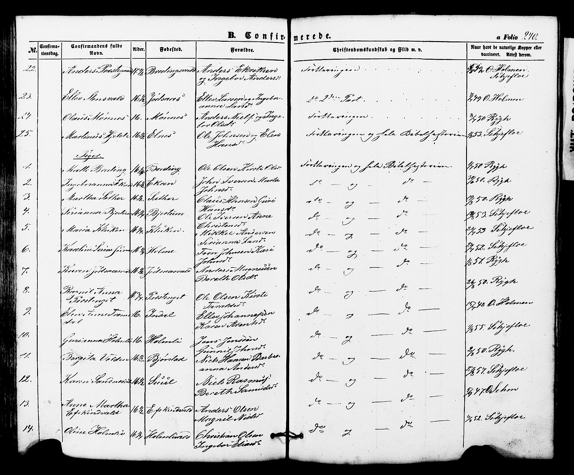 Ministerialprotokoller, klokkerbøker og fødselsregistre - Nord-Trøndelag, SAT/A-1458/724/L0268: Klokkerbok nr. 724C04, 1846-1878, s. 240