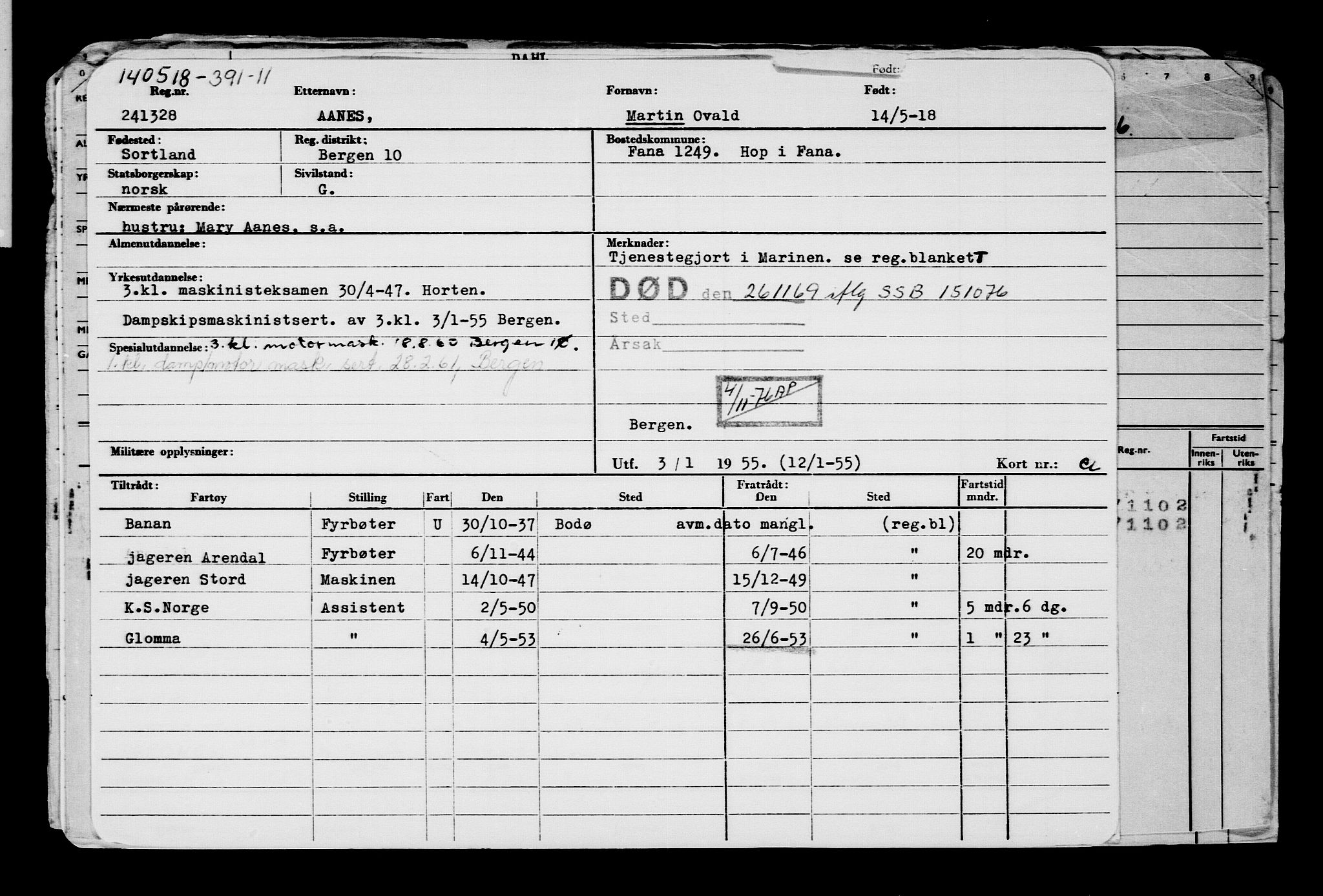 Direktoratet for sjømenn, AV/RA-S-3545/G/Gb/L0158: Hovedkort, 1918, s. 299