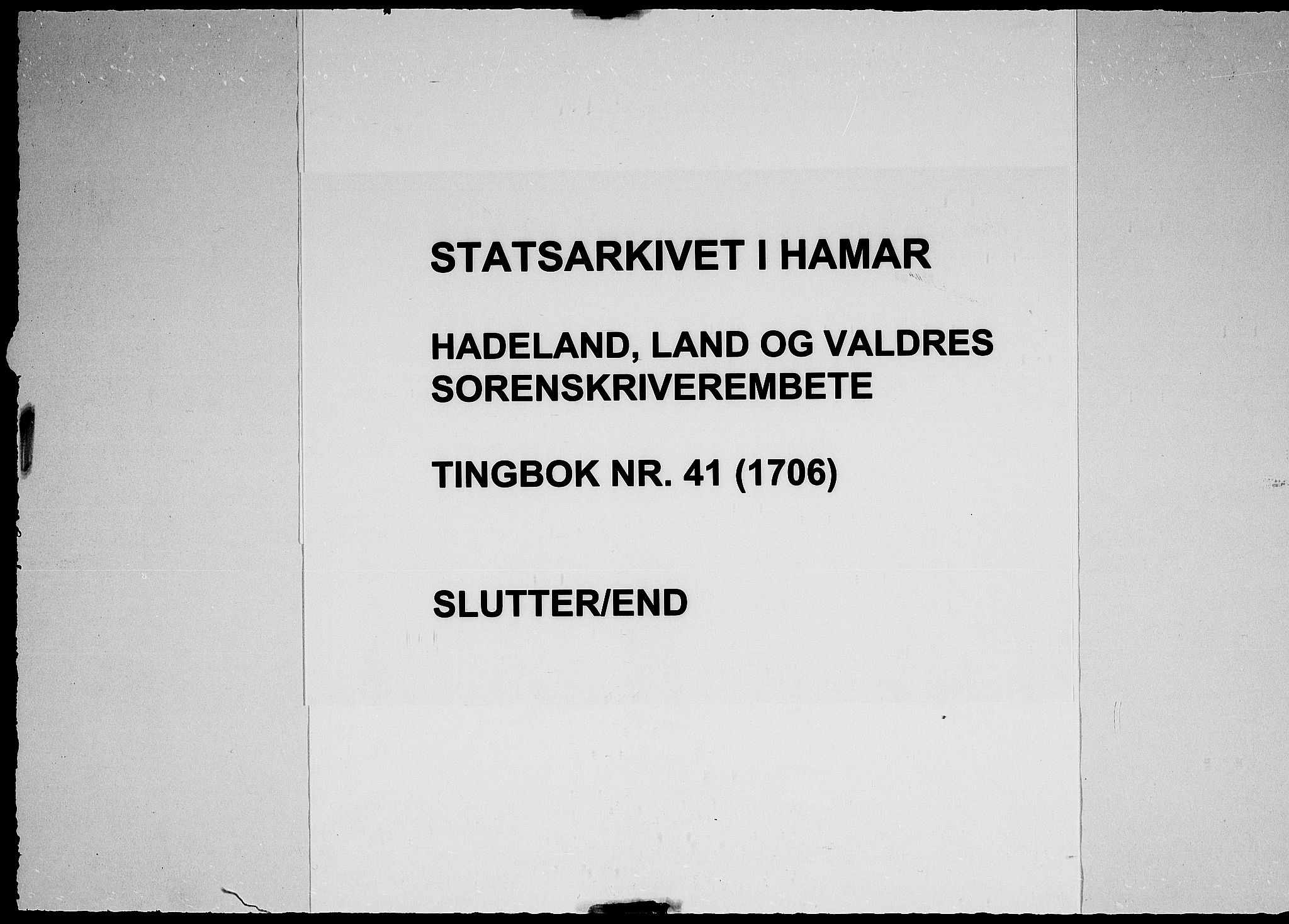 Hadeland, Land og Valdres sorenskriveri, AV/SAH-TING-028/G/Gb/L0041: Tingbok, 1706