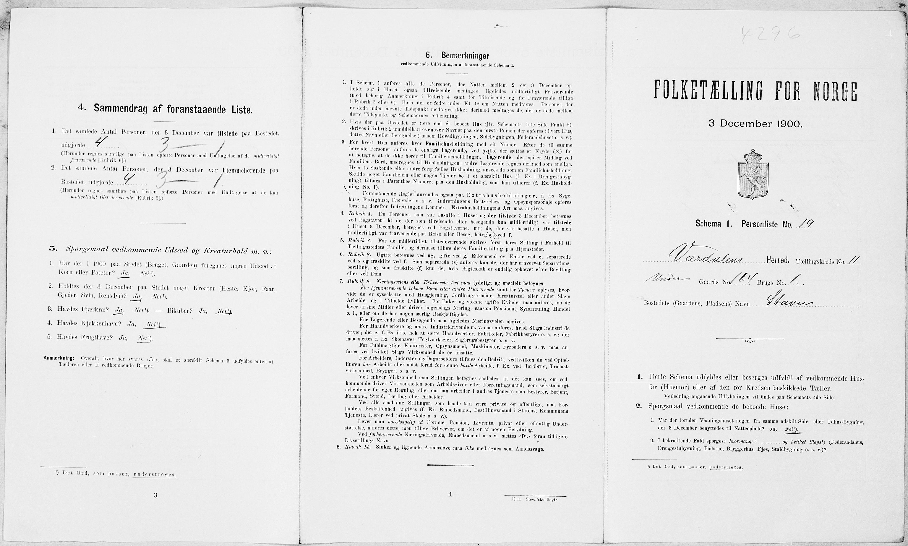 SAT, Folketelling 1900 for 1721 Verdal herred, 1900, s. 1527