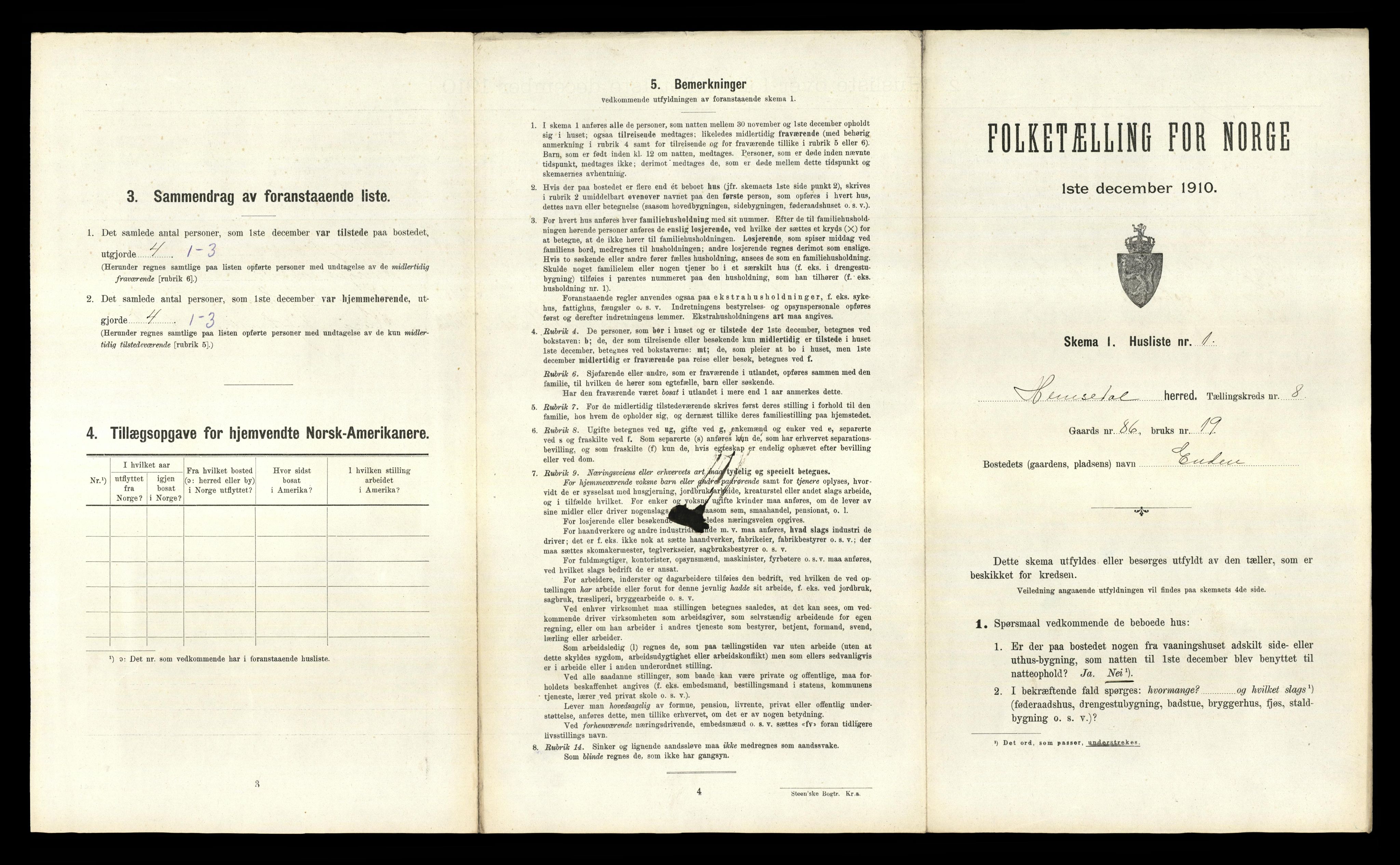 RA, Folketelling 1910 for 0618 Hemsedal herred, 1910, s. 498