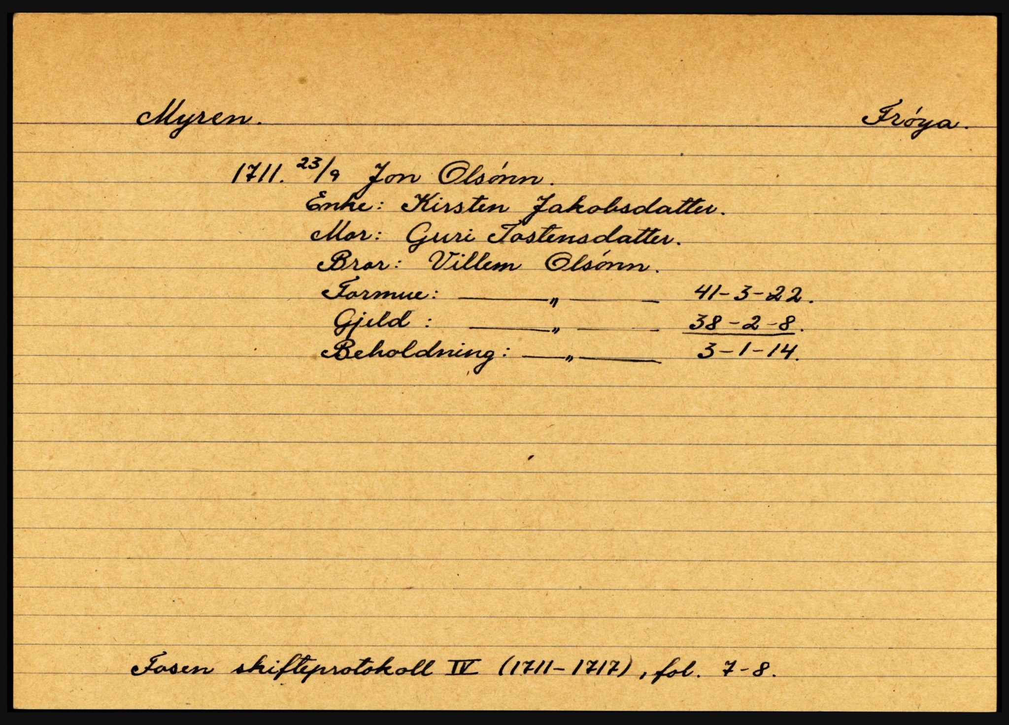 Fosen sorenskriveri, AV/SAT-A-1107/1/3, 1681-1823, s. 4179
