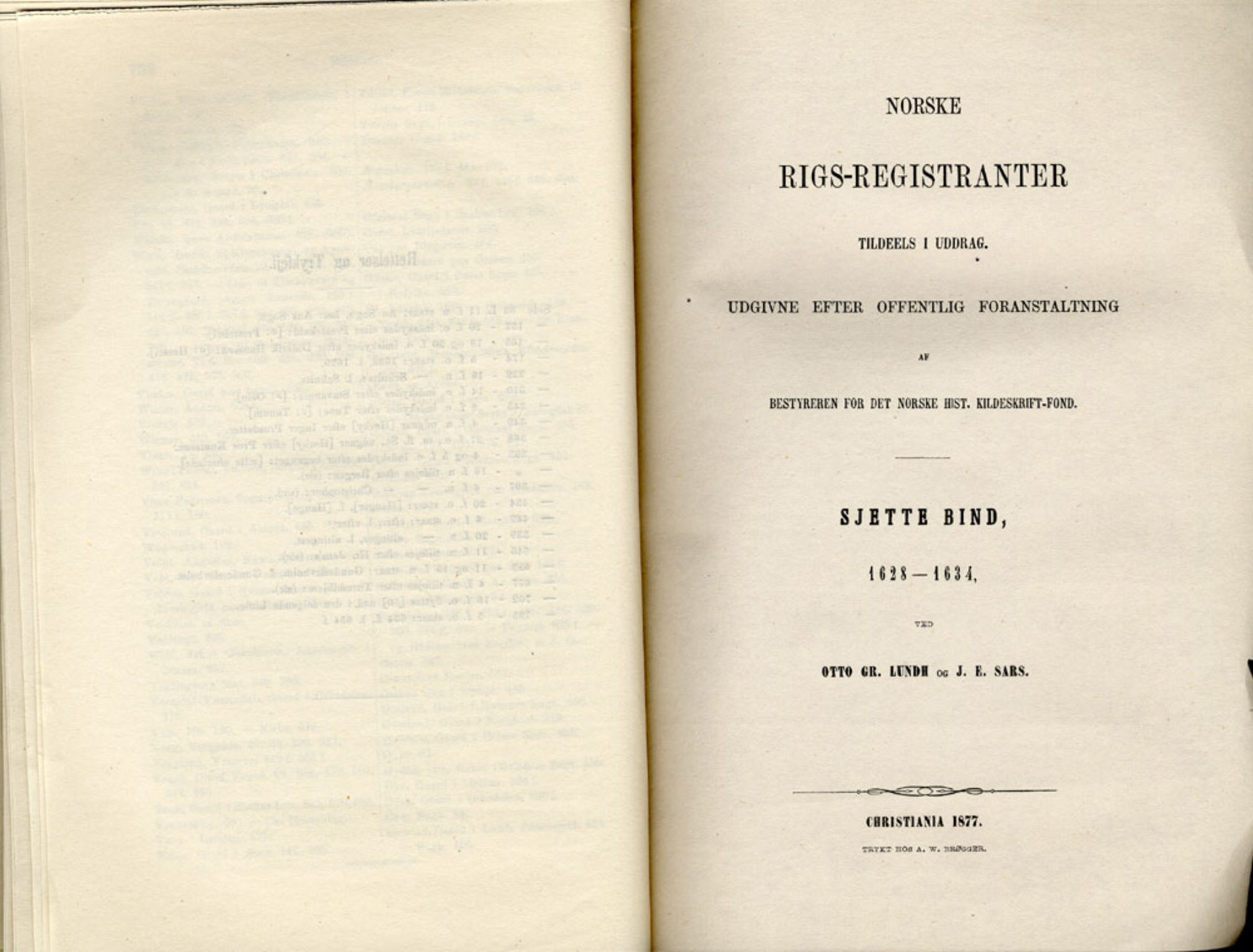 Publikasjoner utgitt av Det Norske Historiske Kildeskriftfond, PUBL/-/-/-: Norske Rigs-Registranter, bind 6, 1628-1634