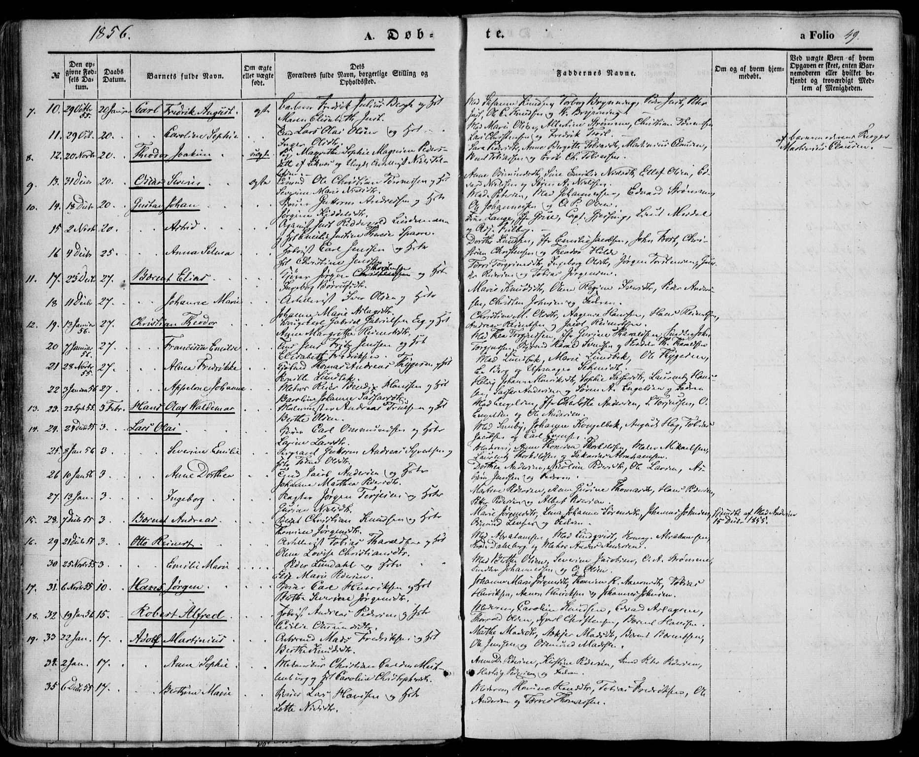 Kristiansand domprosti, AV/SAK-1112-0006/F/Fa/L0014: Ministerialbok nr. A 14, 1852-1867, s. 49