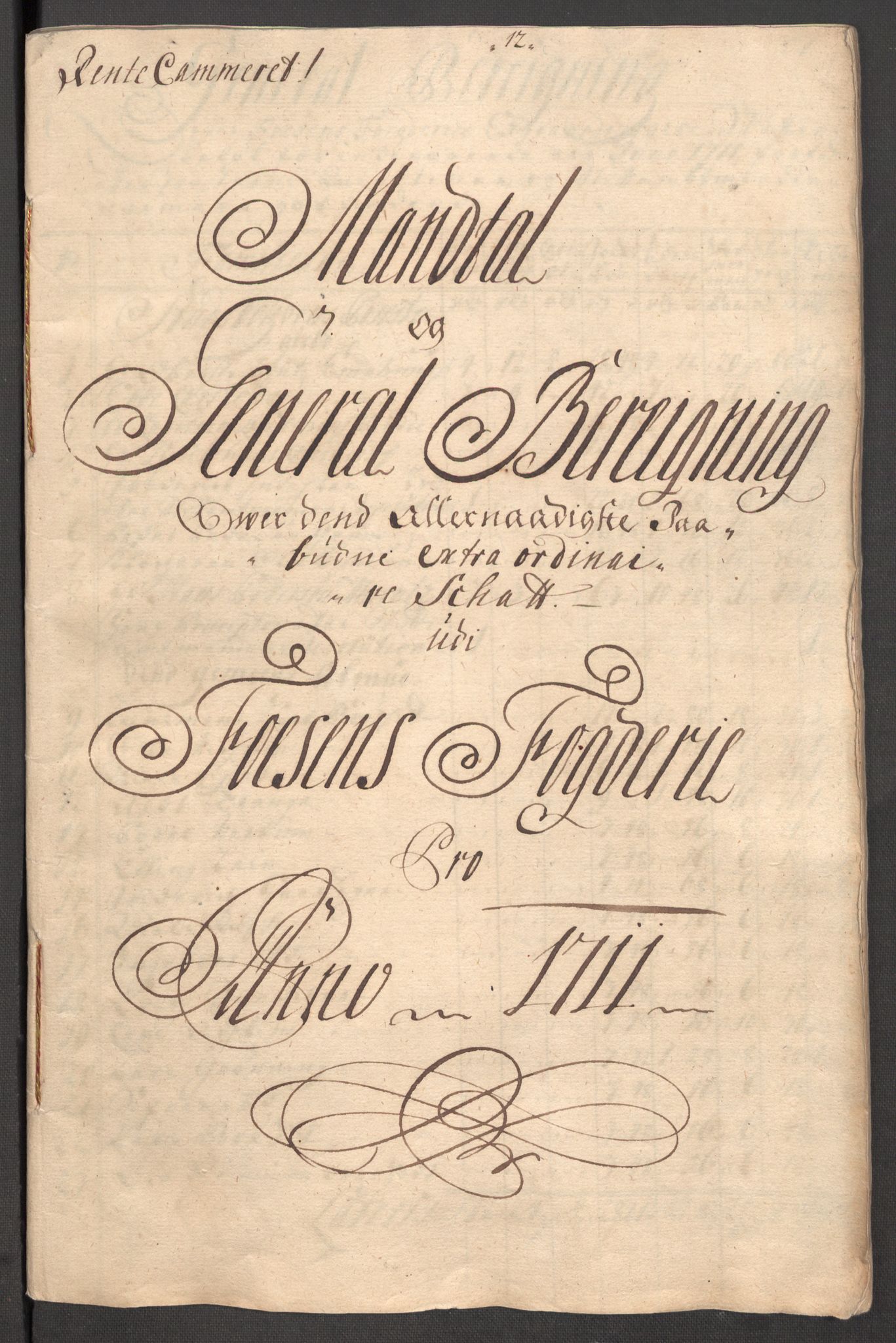 Rentekammeret inntil 1814, Reviderte regnskaper, Fogderegnskap, AV/RA-EA-4092/R57/L3860: Fogderegnskap Fosen, 1711, s. 252