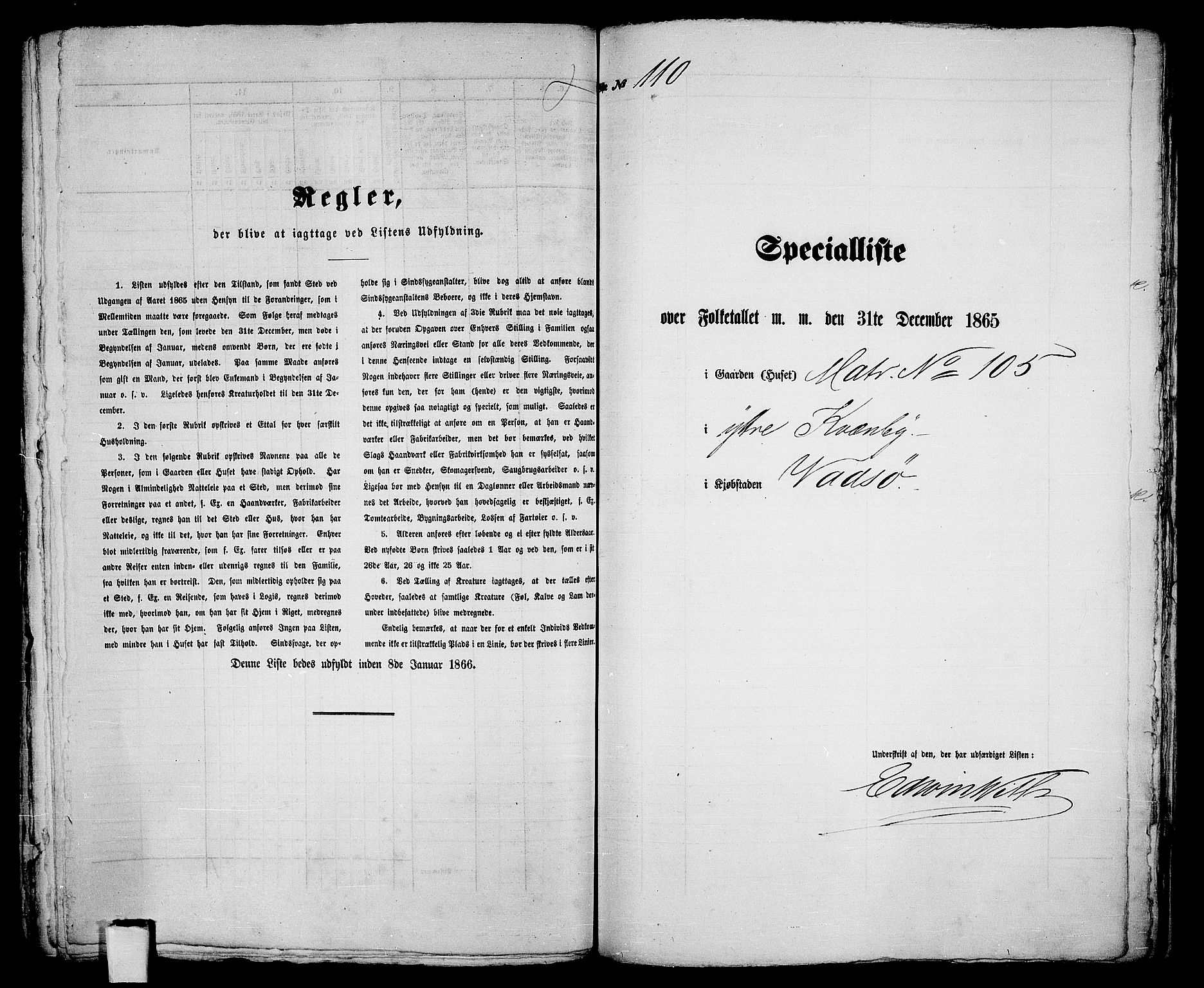 RA, Folketelling 1865 for 2003B Vadsø prestegjeld, Vadsø kjøpstad, 1865, s. 226